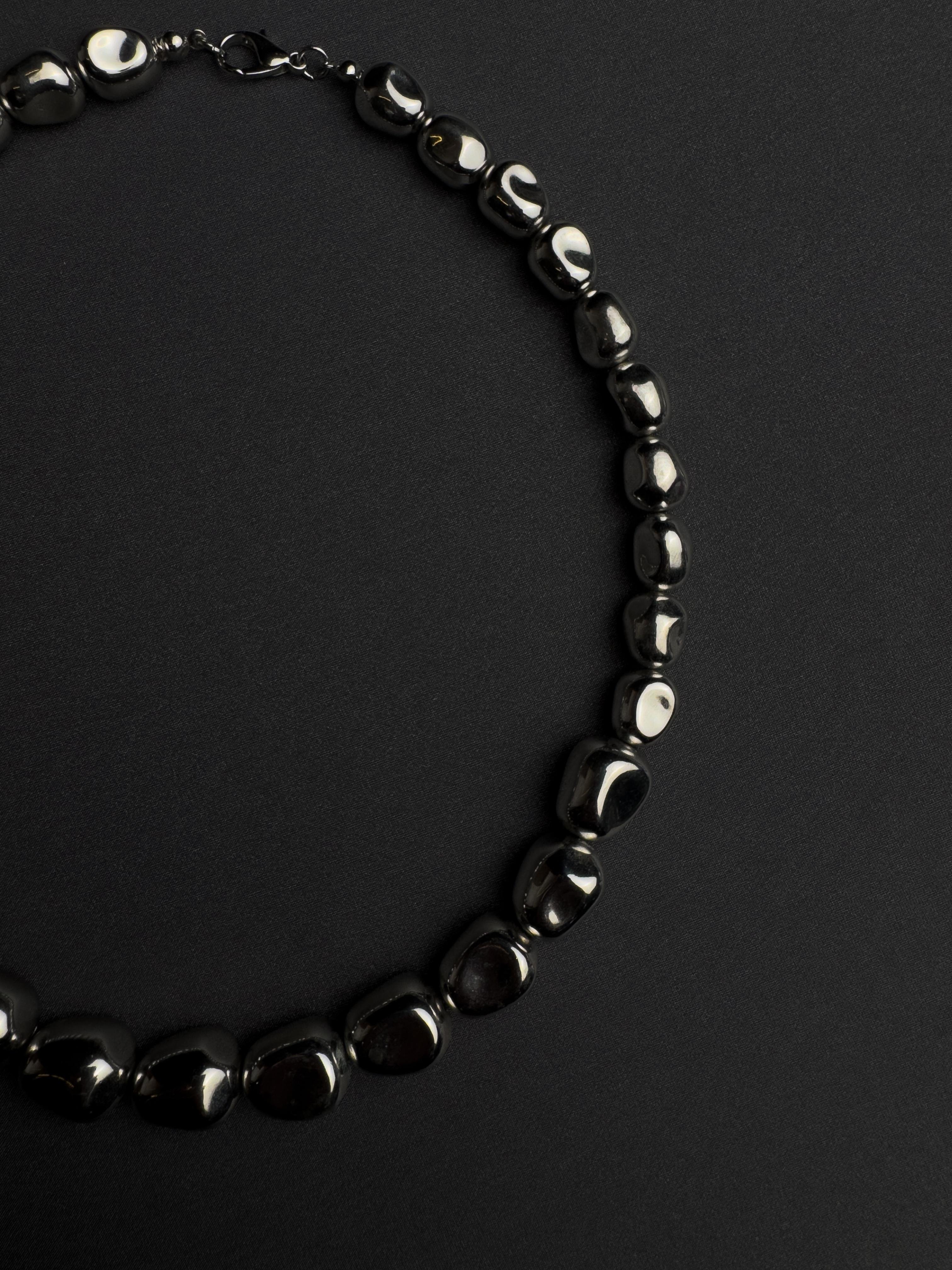 Hole Steel Bead Necklace