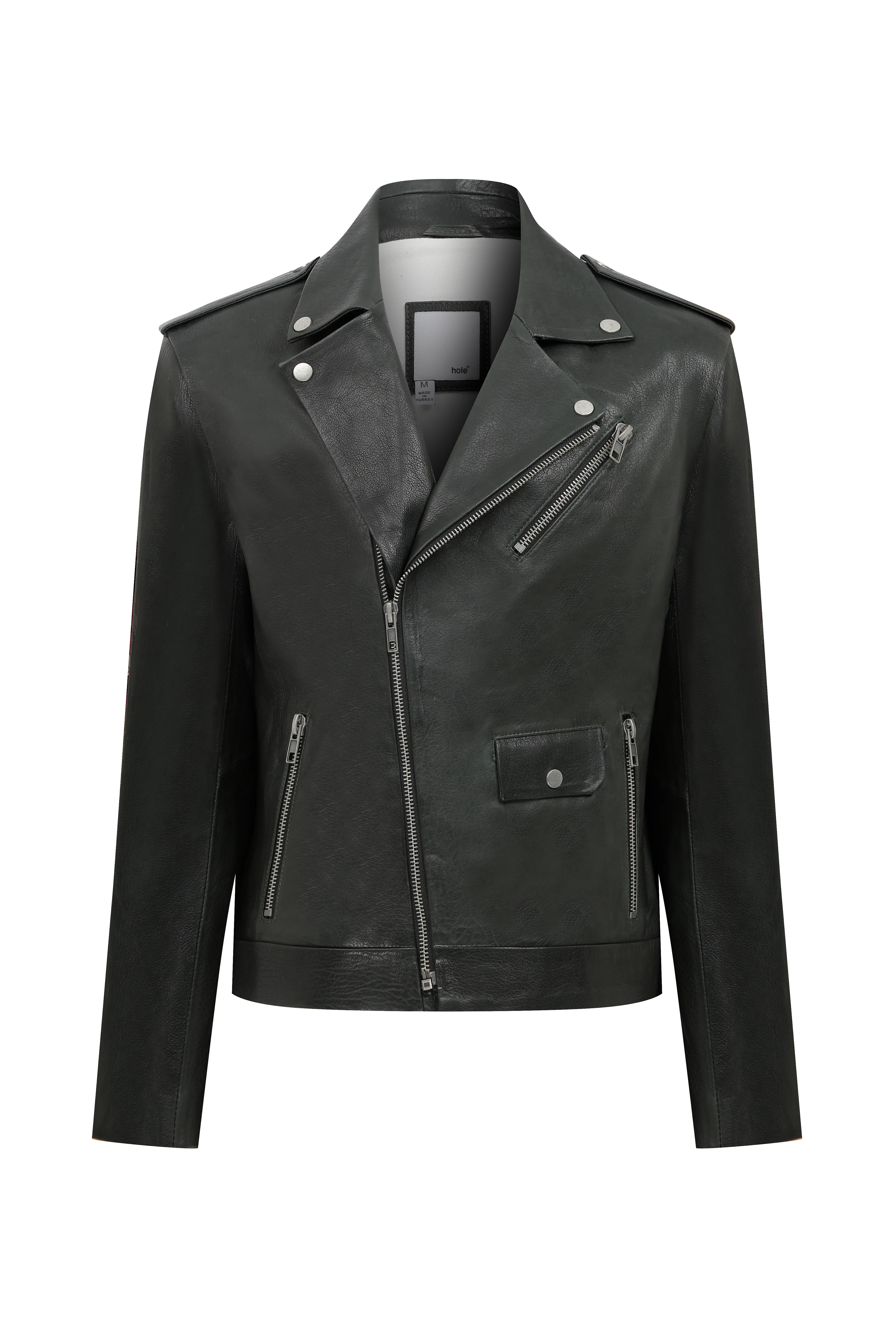 JUMBO LEATHER BLAZER - GREEN