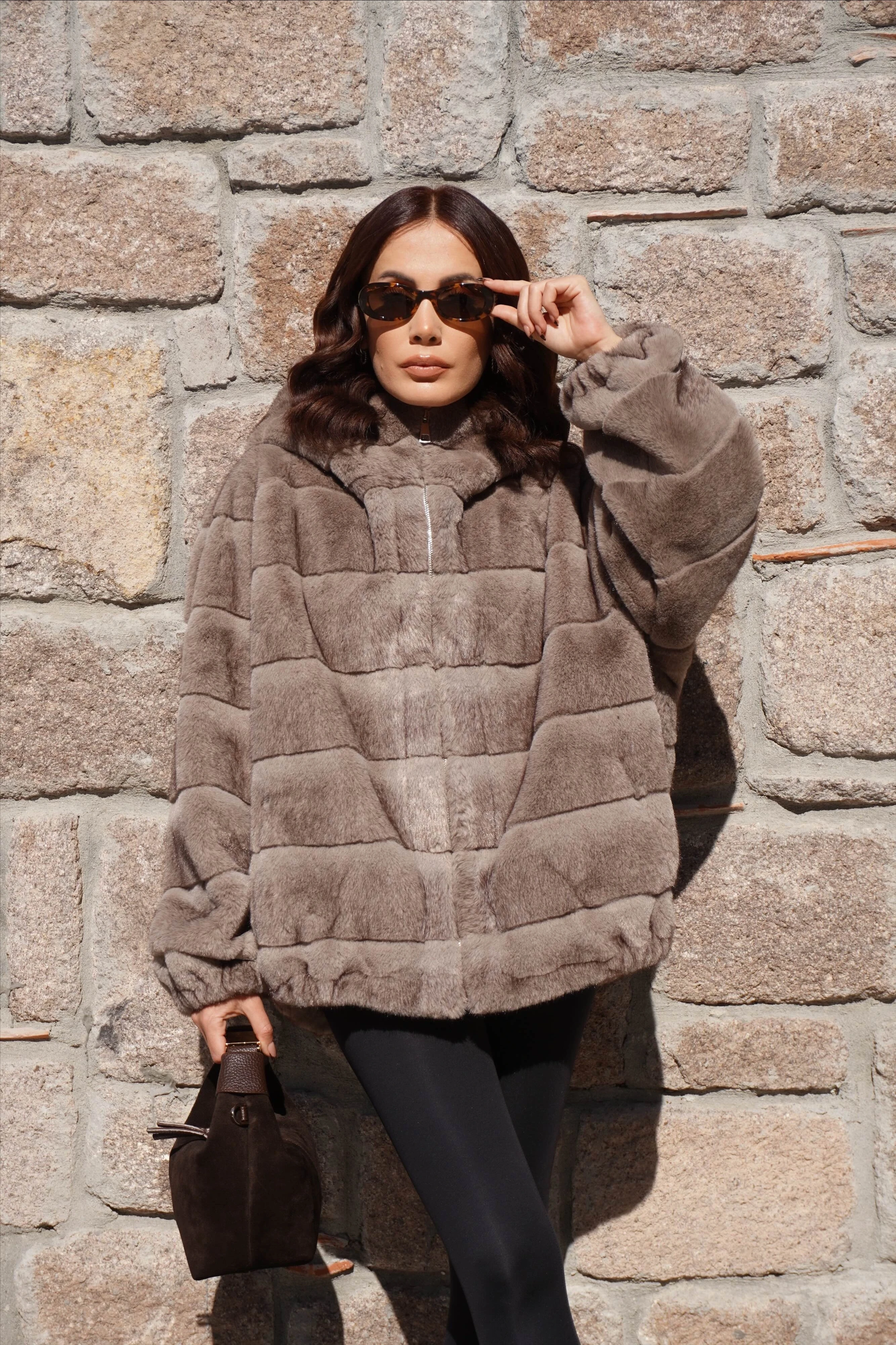 İthal Premium Oversize Vizon Kürk Mont