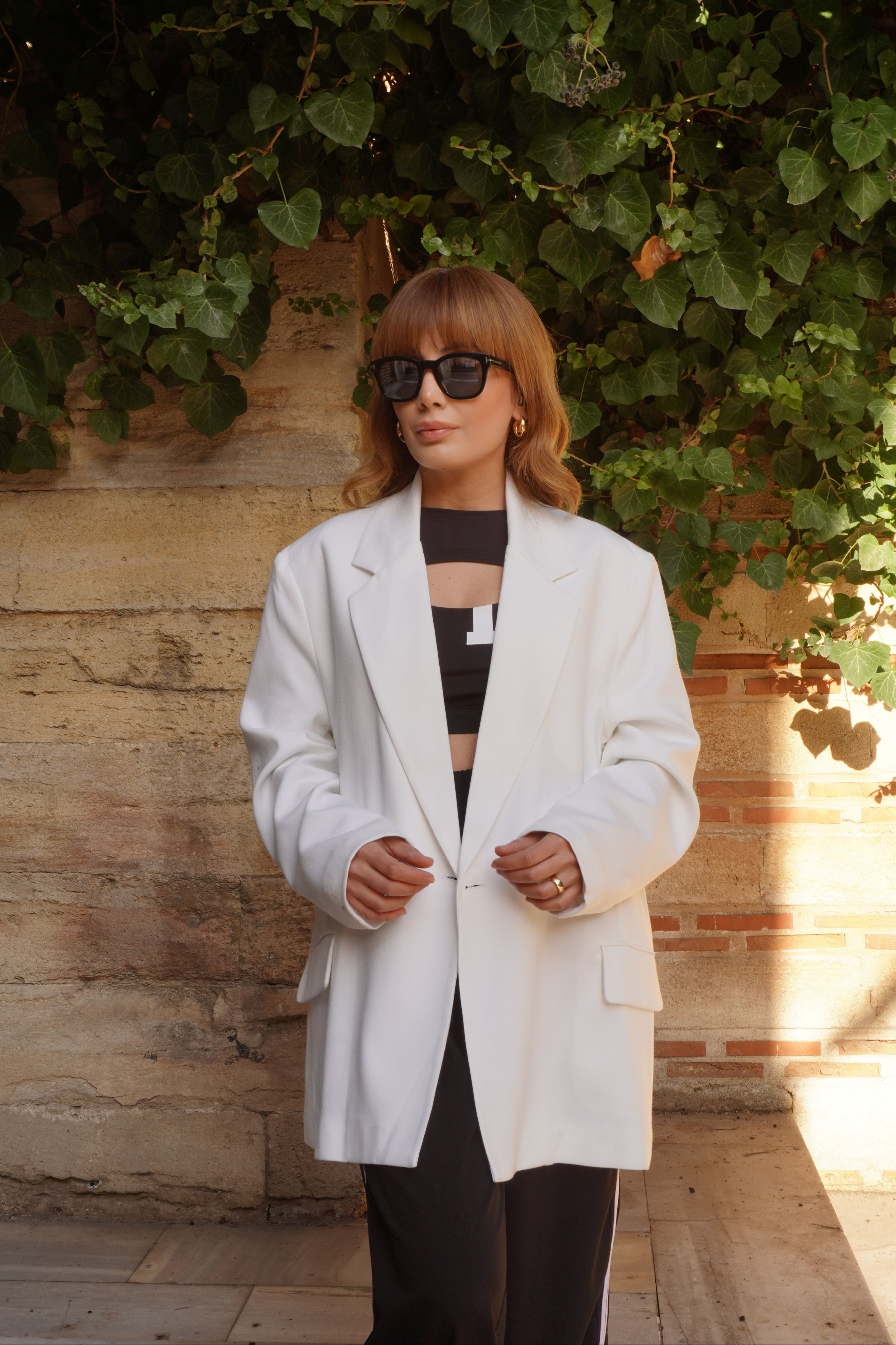 Beyaz Oversize Blazer Ceket