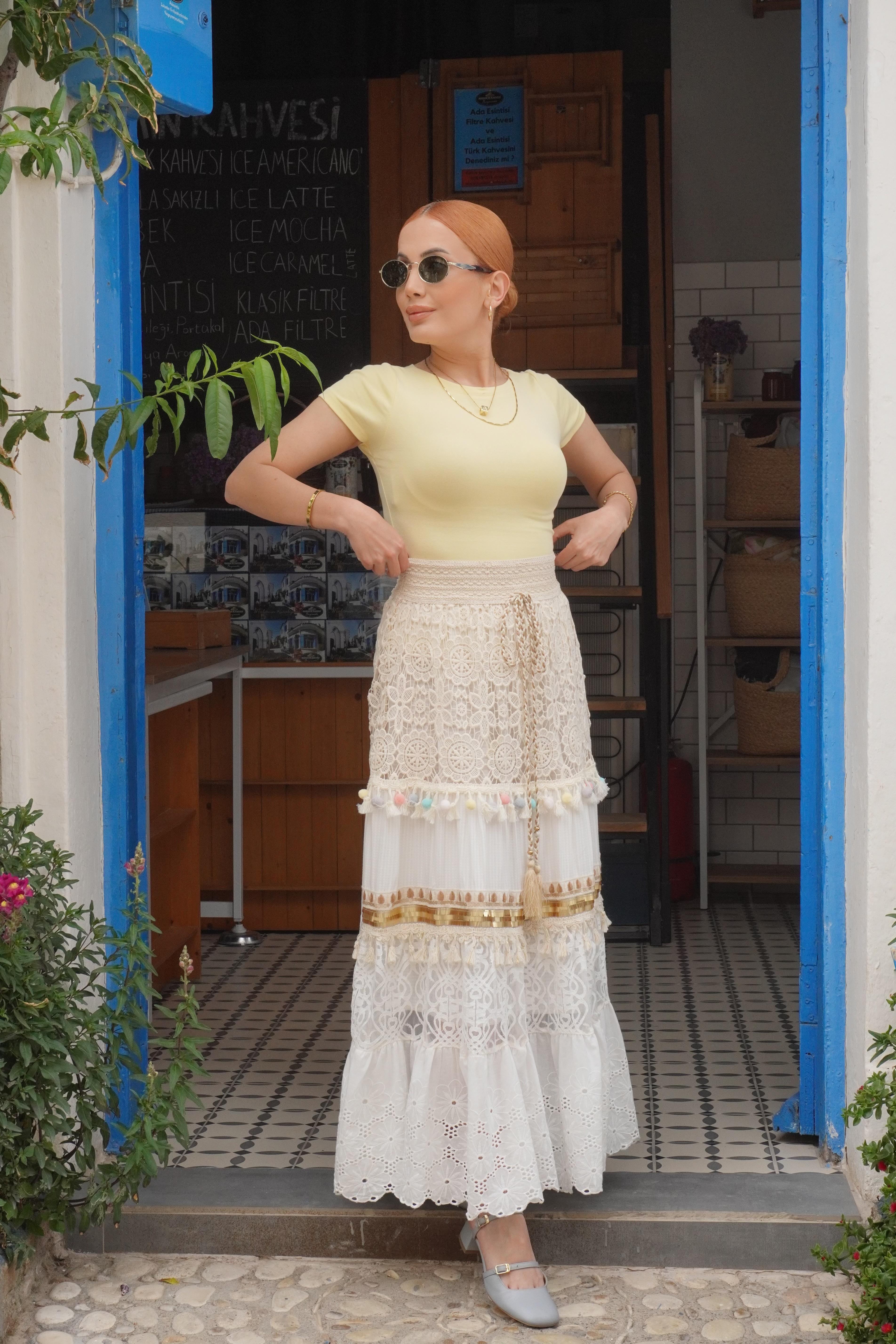 İthal Tasarım Maxi Etek