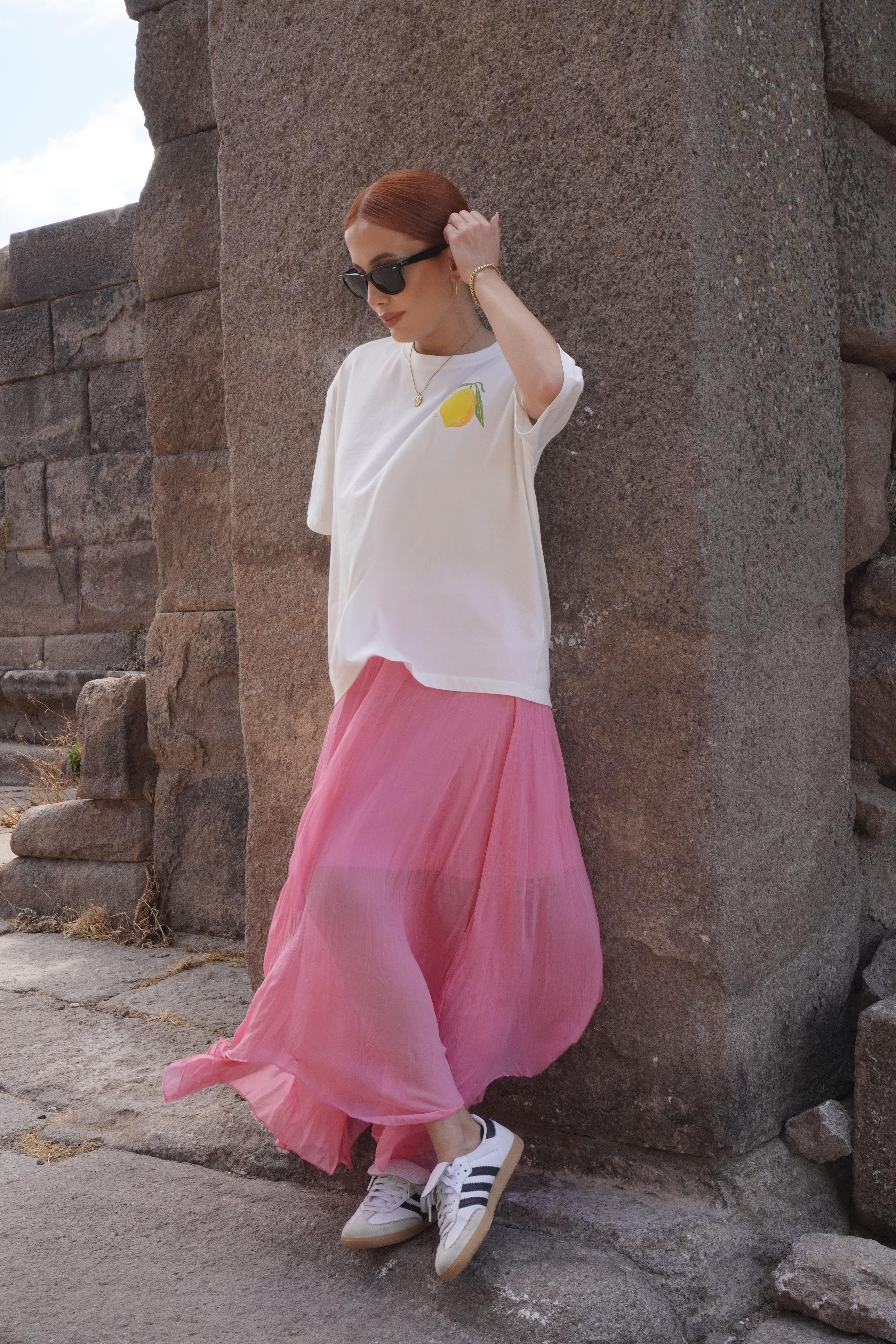 Limon Baskıkı Oversize Tişört