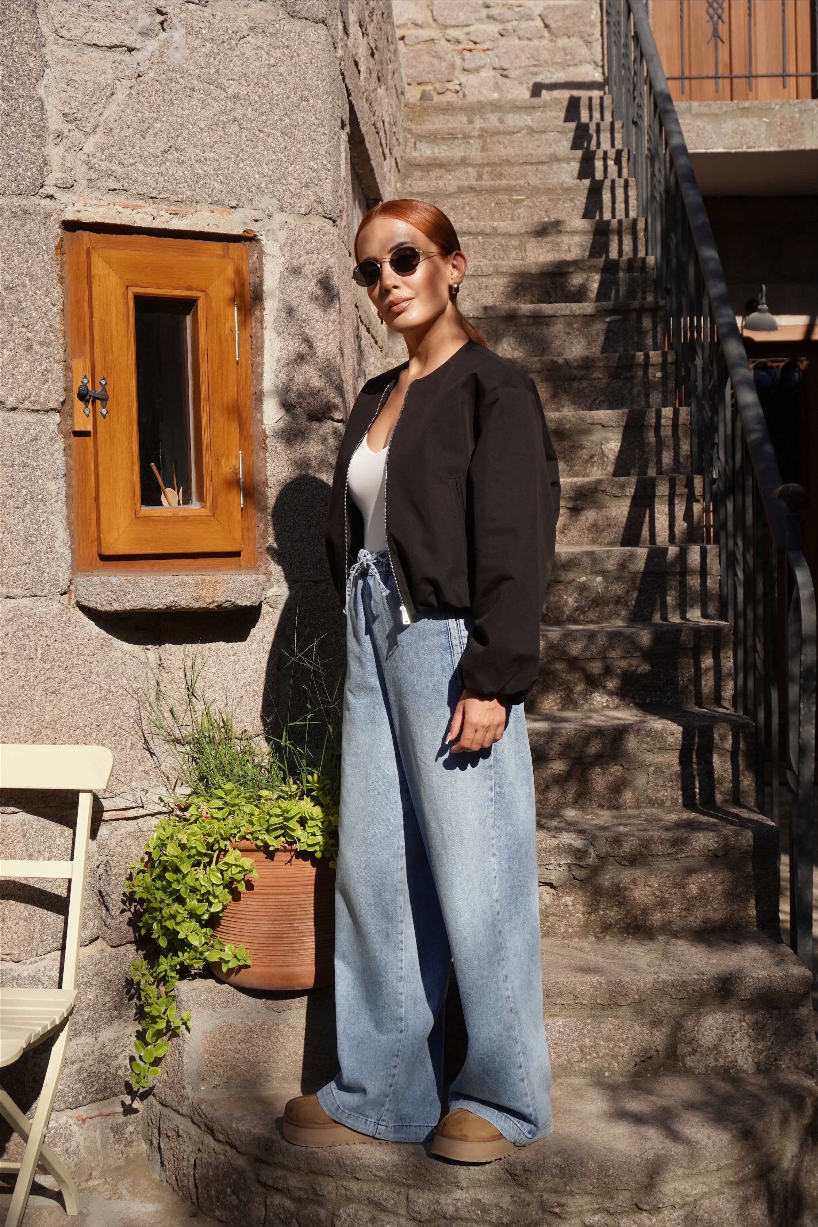Siyah Basic Bomber Ceket 
