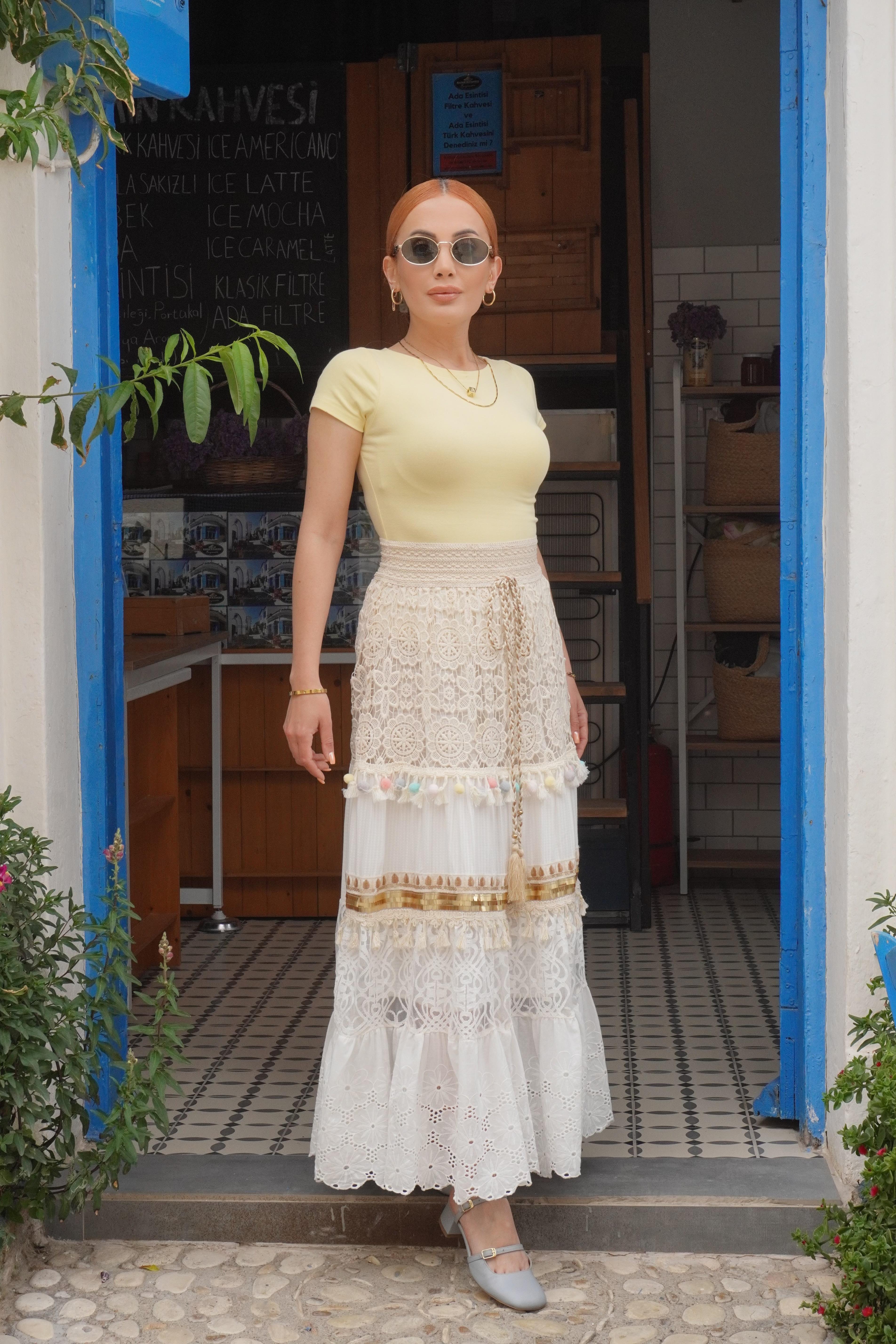 İthal Tasarım Maxi Etek