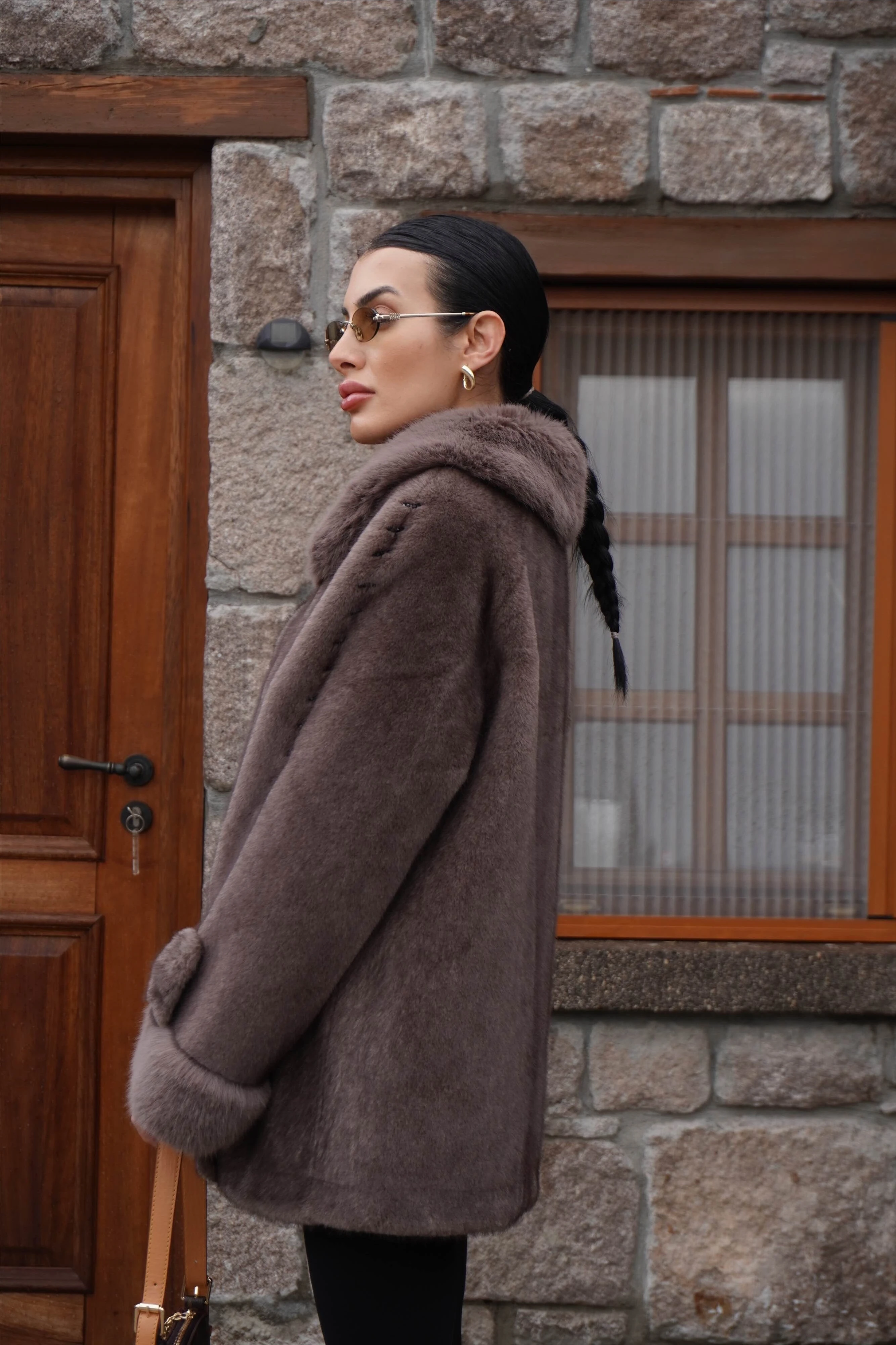 İthal Tasarım Vizon Ceket Kürk