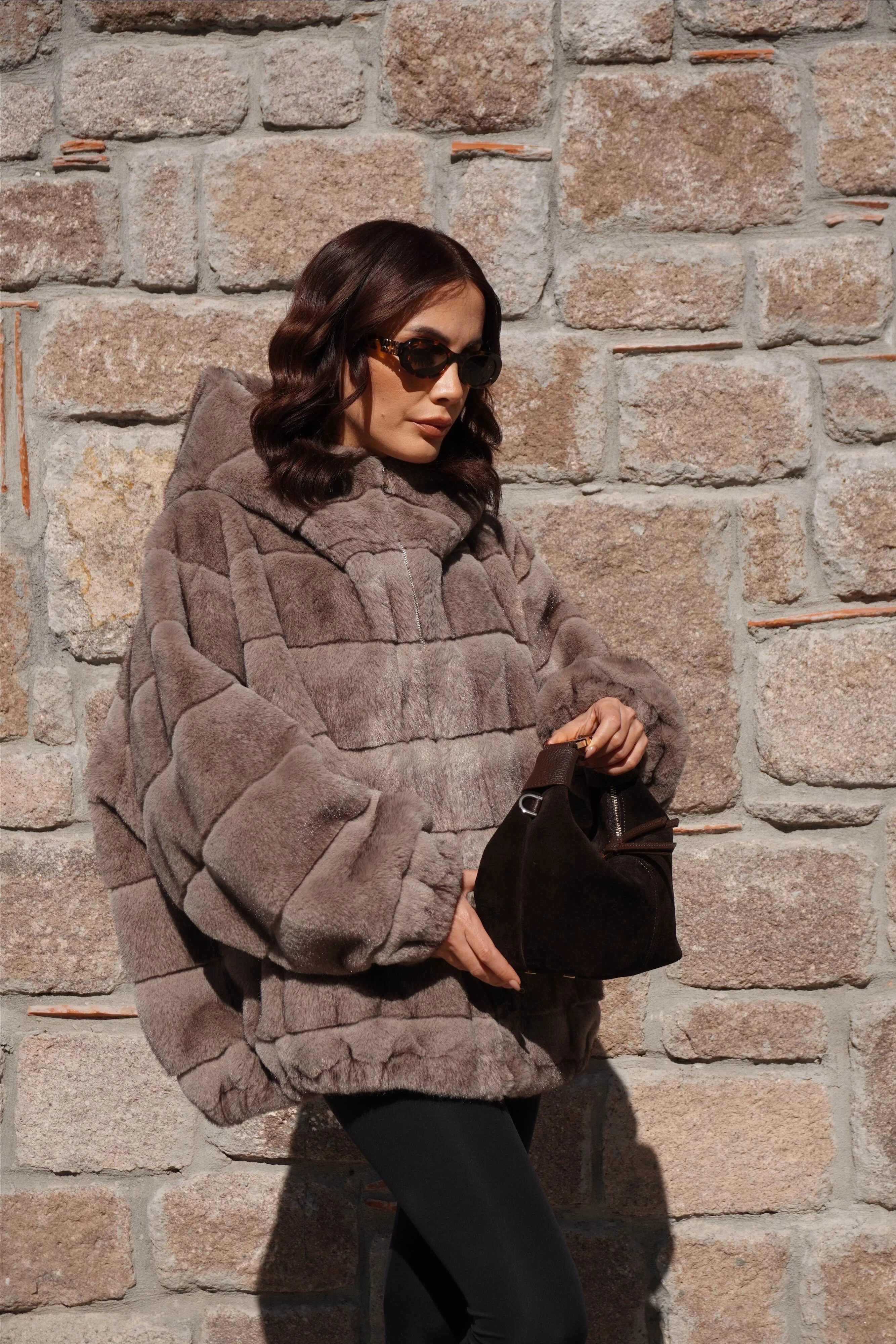 İthal Premium Oversize Vizon Kürk Mont