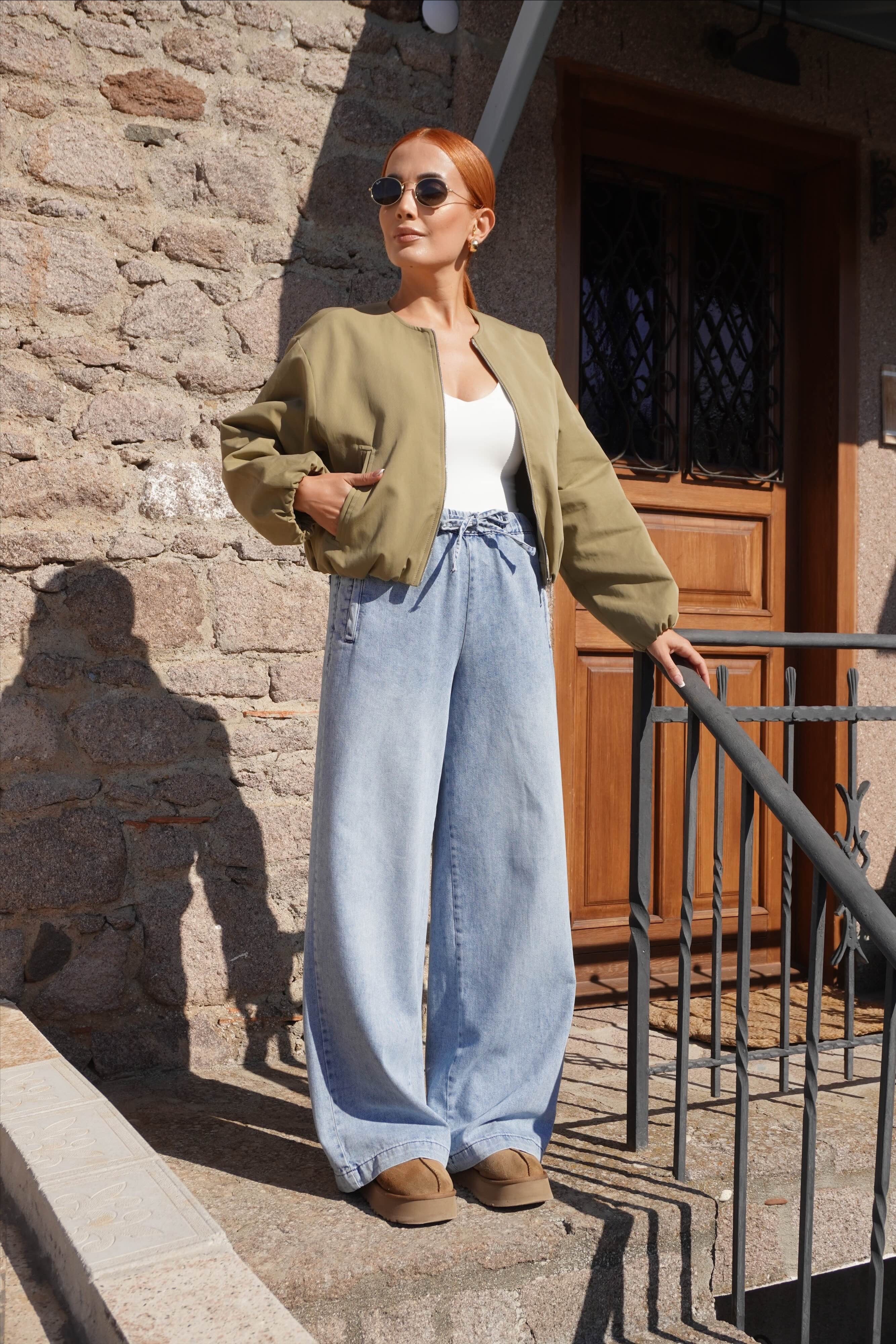 Haki Basic Bomber Ceket