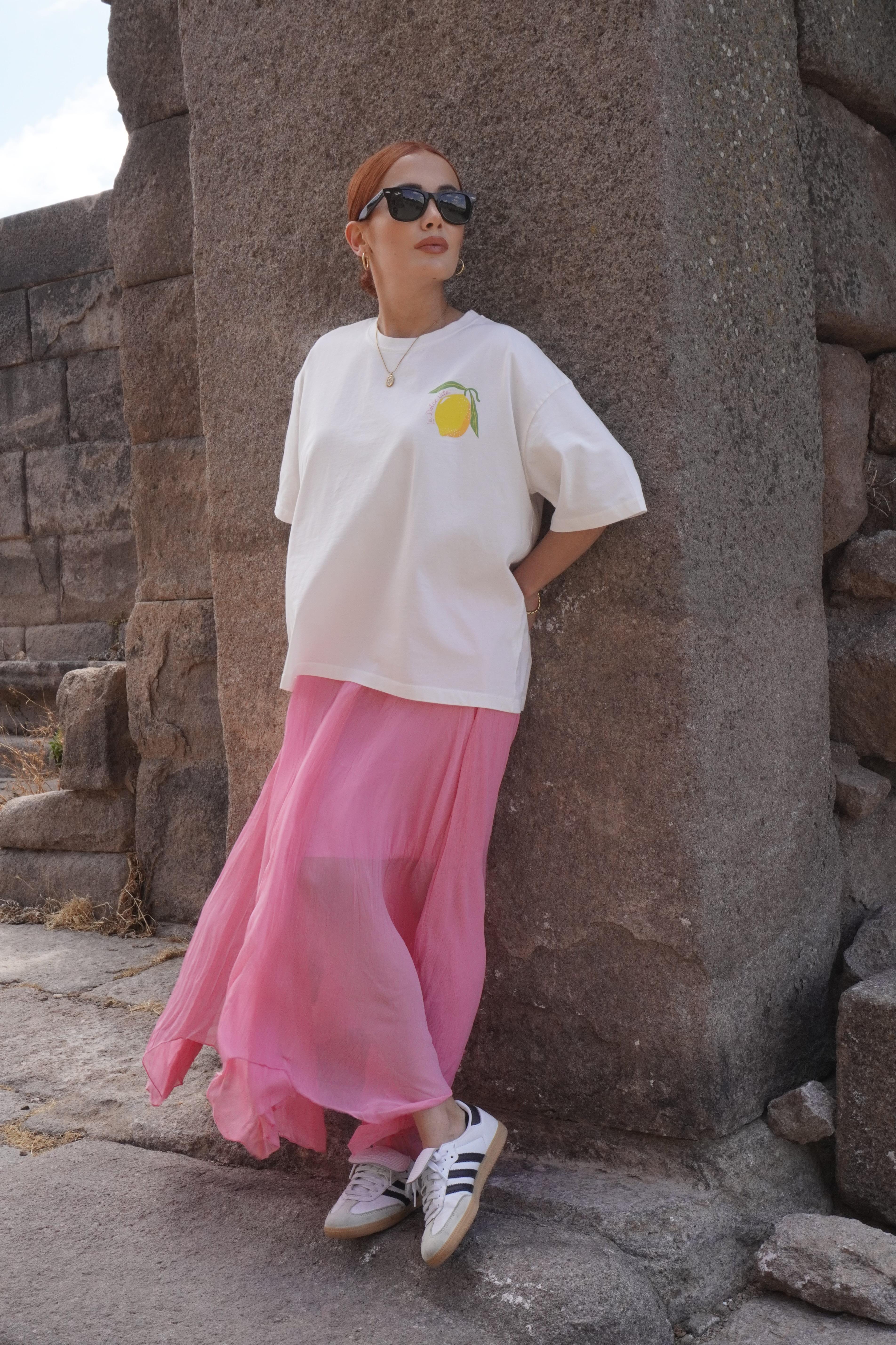 Limon Baskıkı Oversize Tişört
