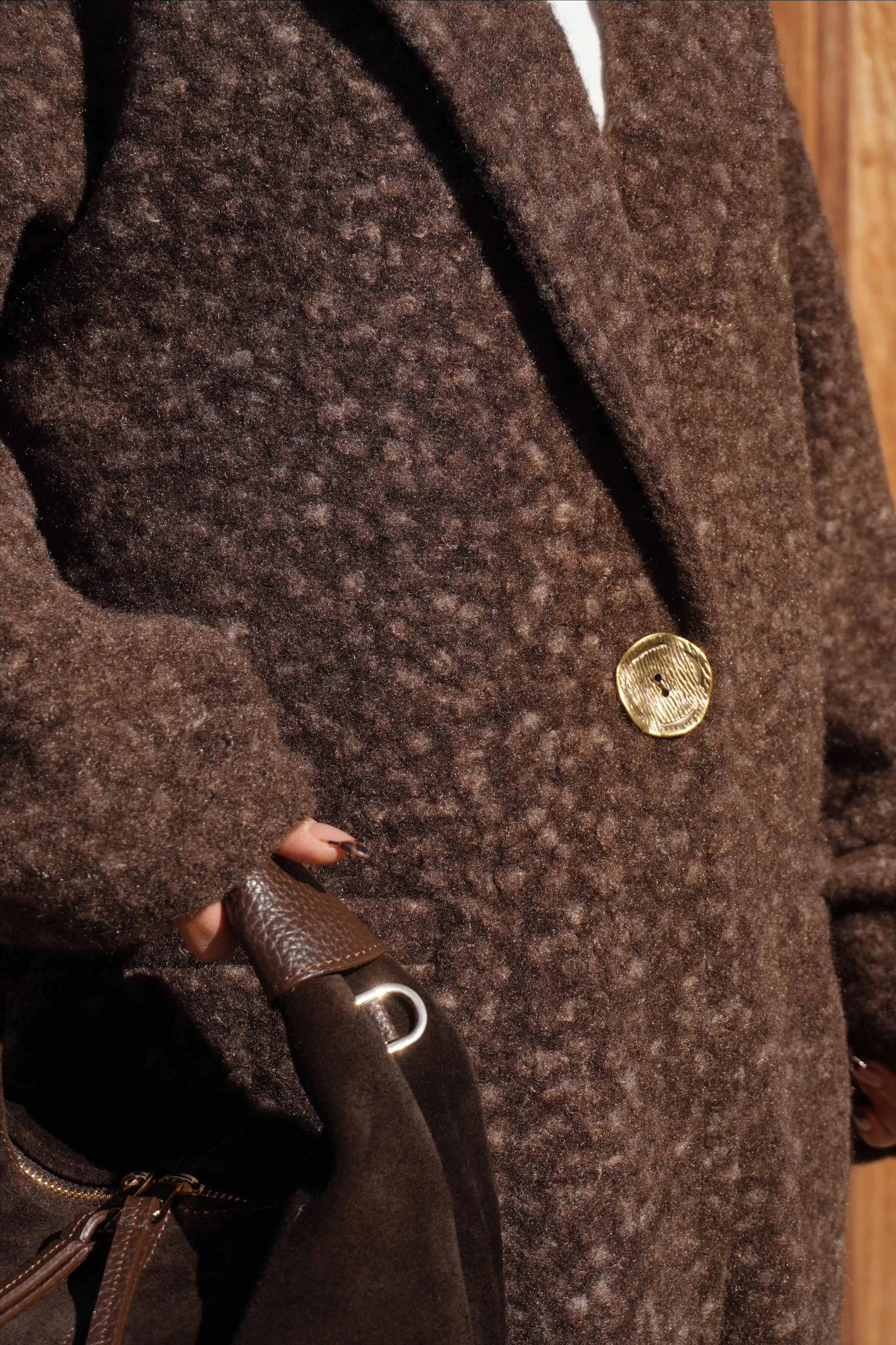 Premium Tasarım Oversize Kahve Kaban 