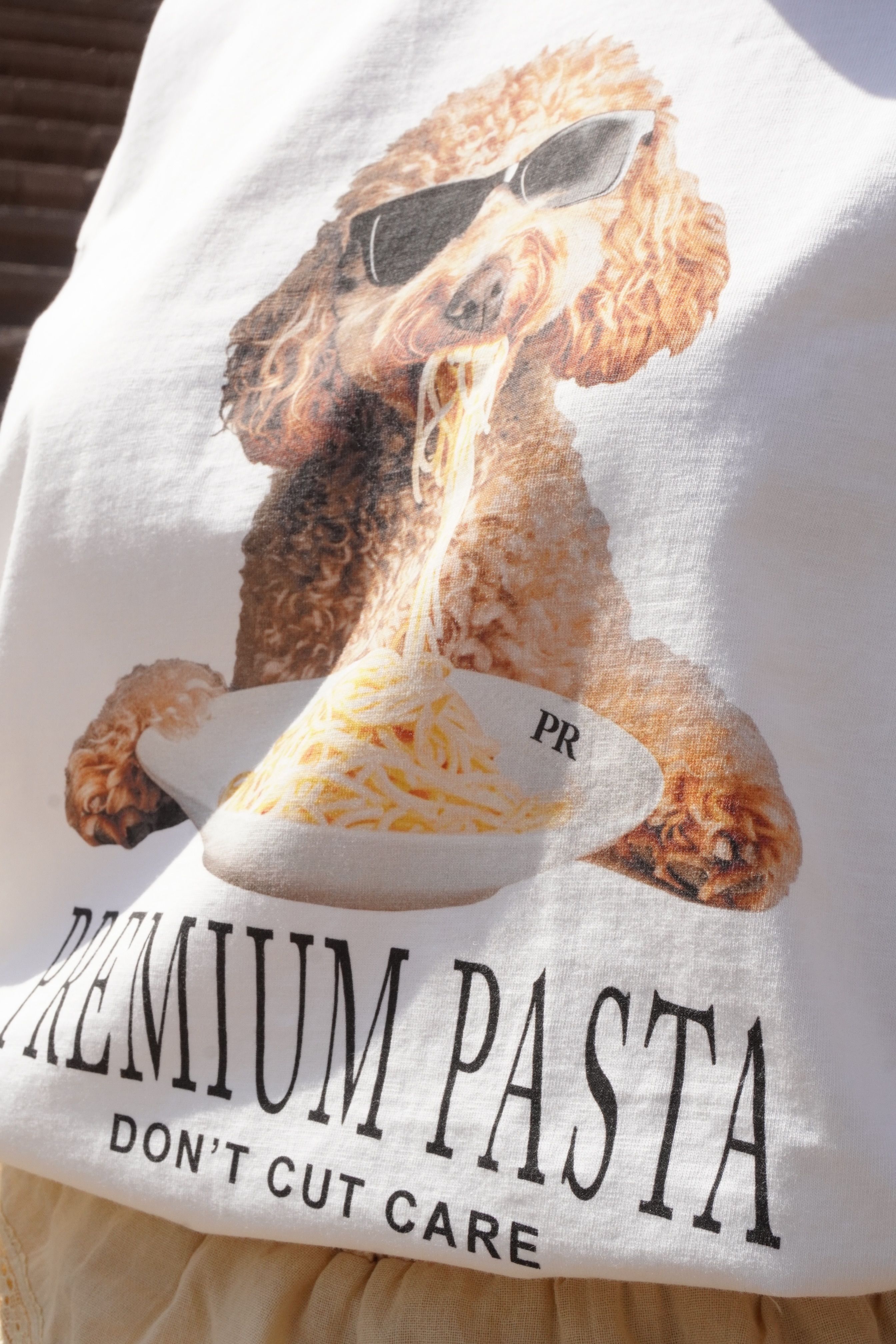Poodle Baskılı Oversize Tişört