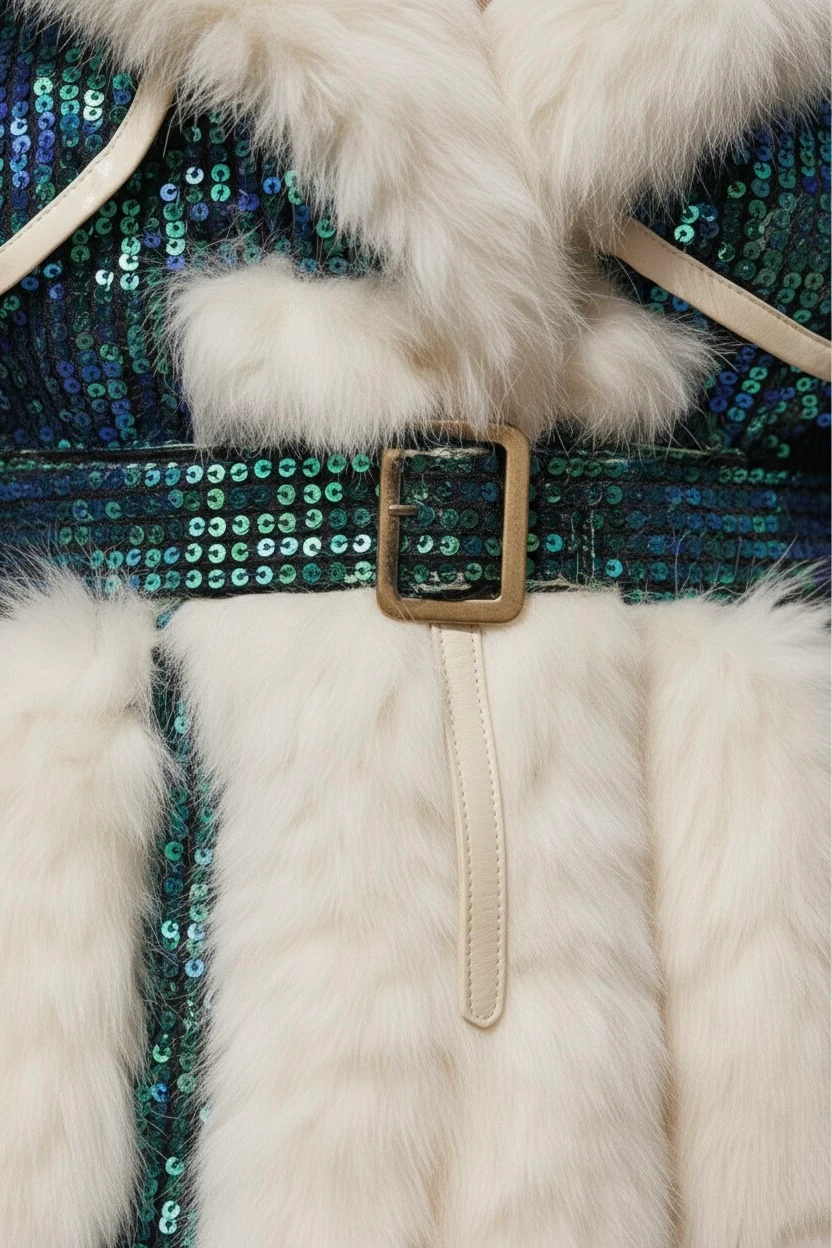 İthal Tasarım Premium Kürk Yaka Kuşak Detaylı Mont 