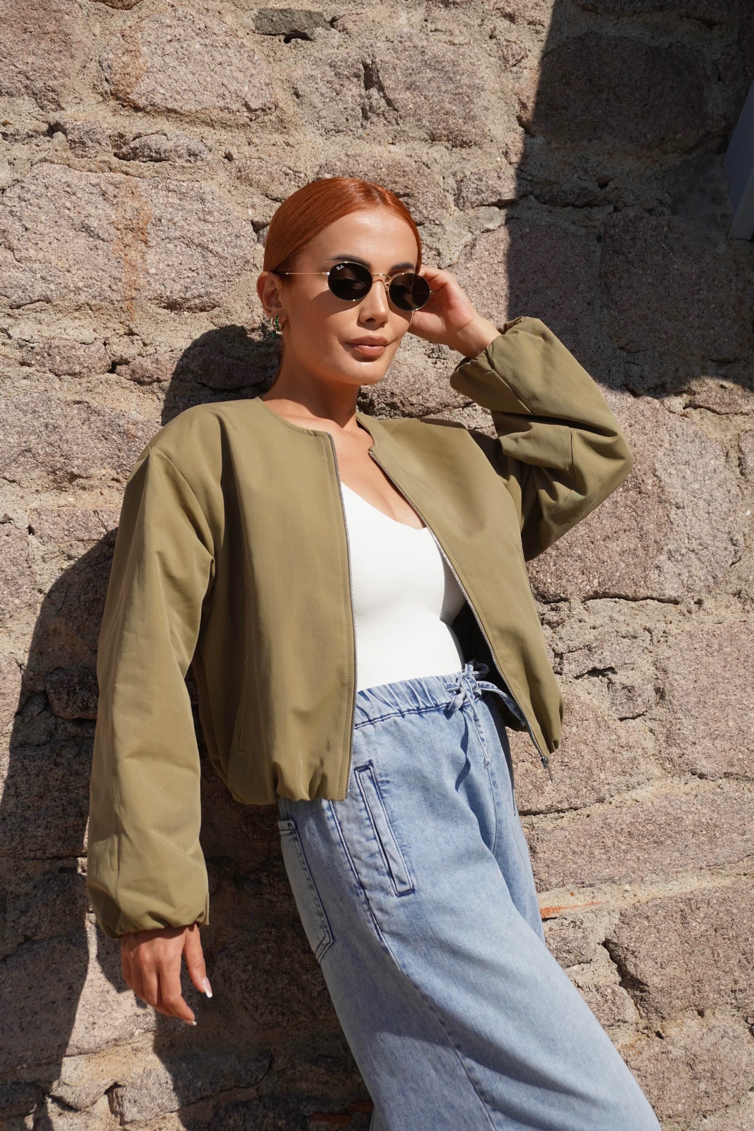 Haki Basic Bomber Ceket