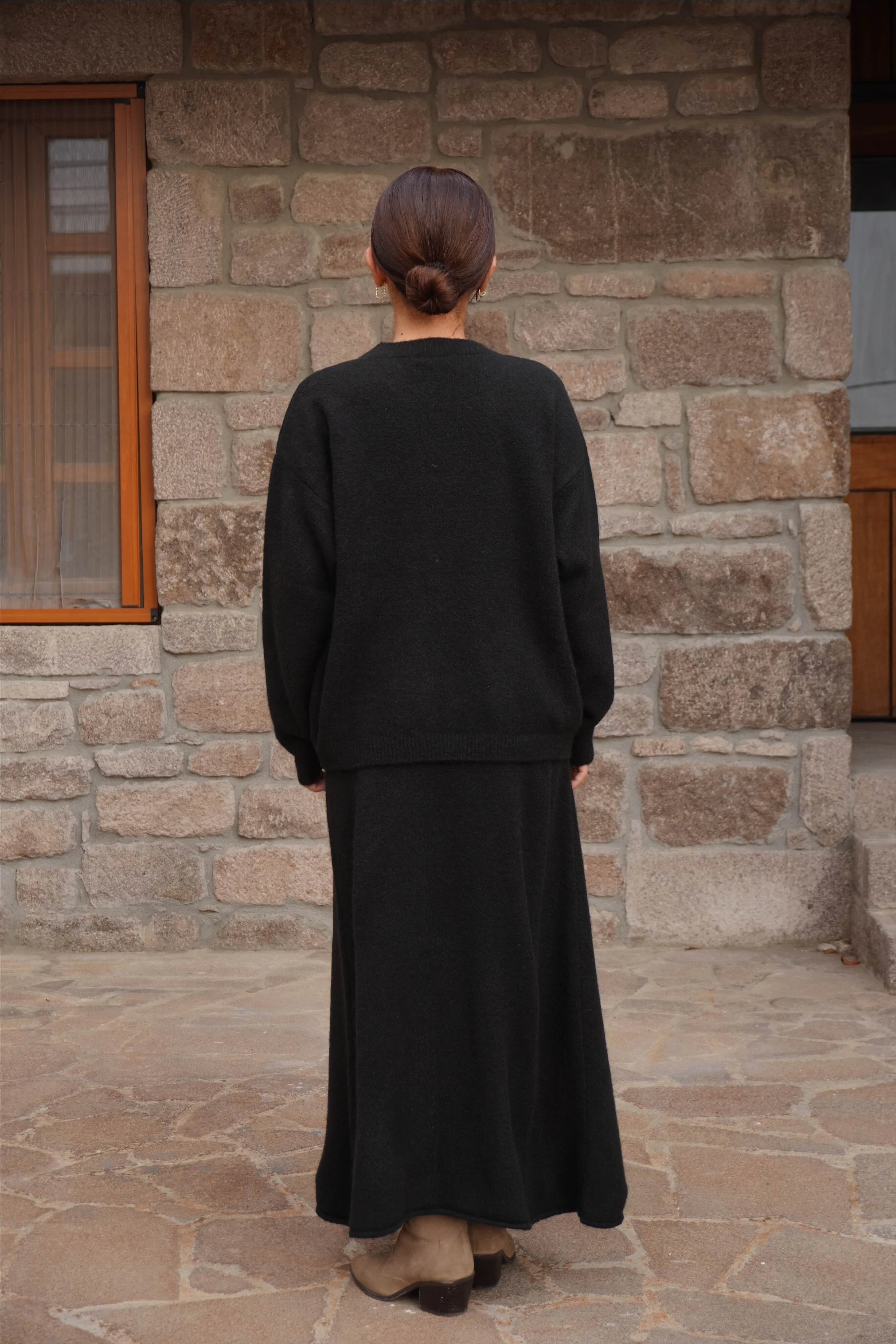 Premium Siyah Etek Kazak Triko Takım 