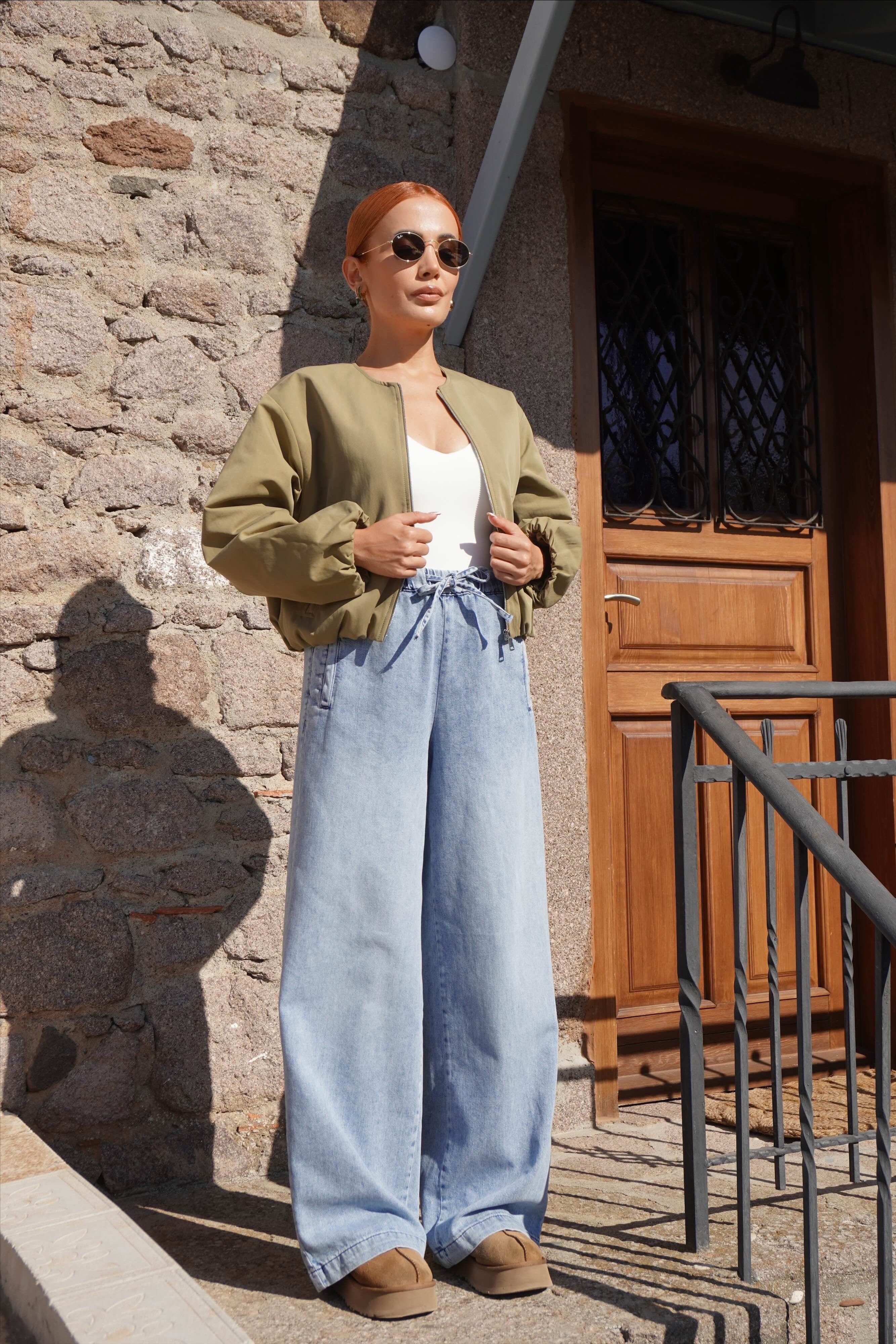 Haki Basic Bomber Ceket