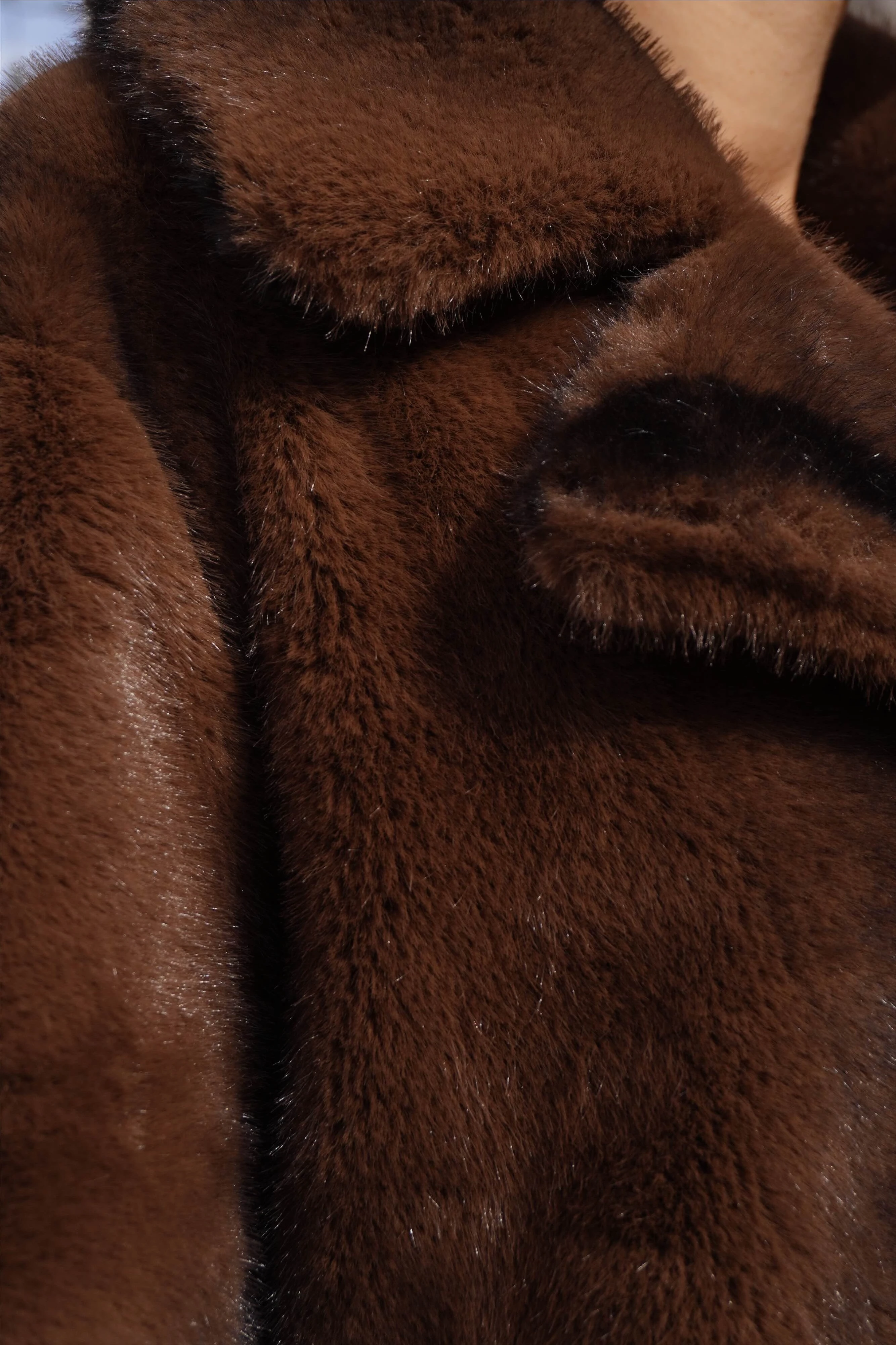 İthal Premium Vintage Efektli Kürk Kaban 