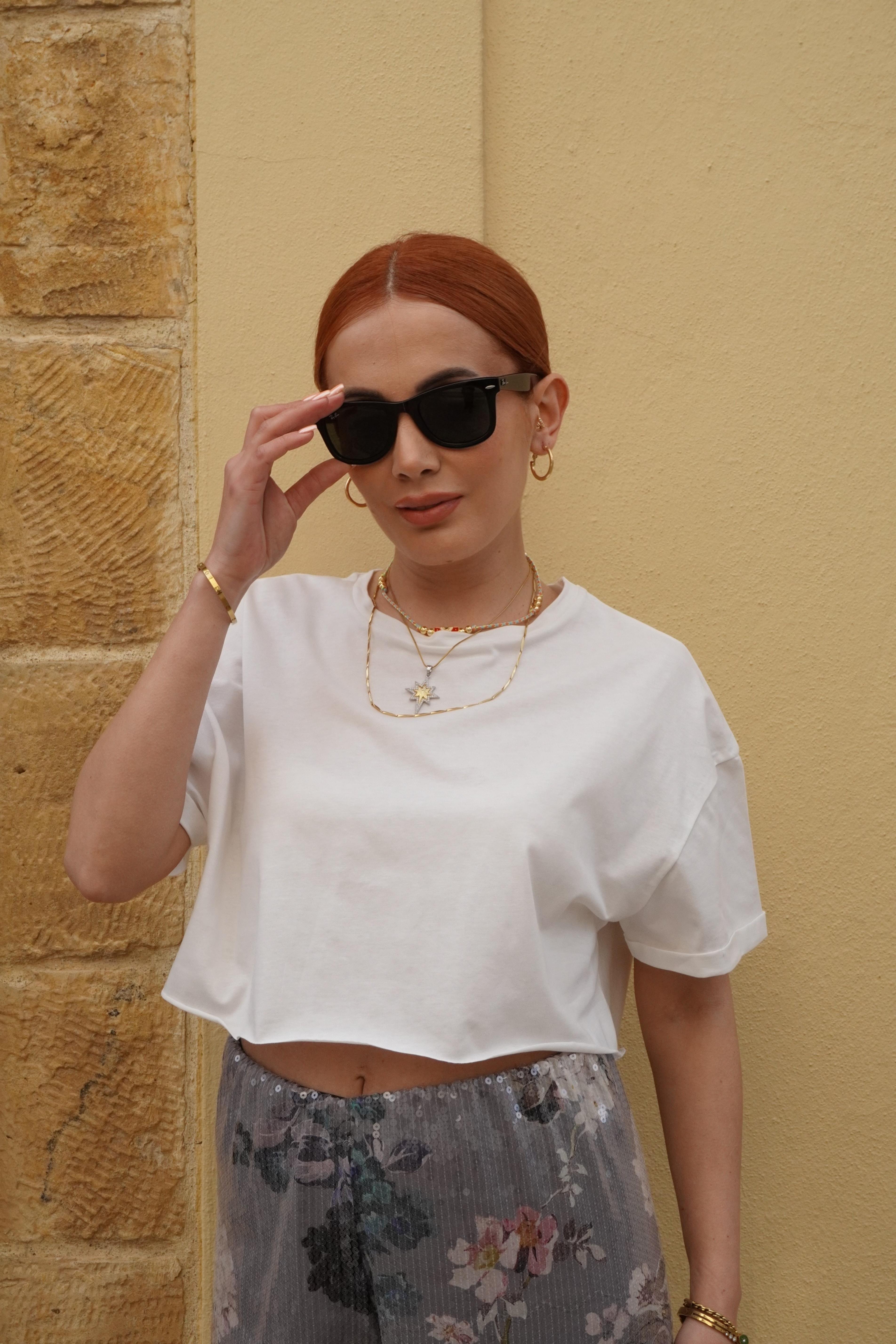 Crop Basic Beyaz T-shirt