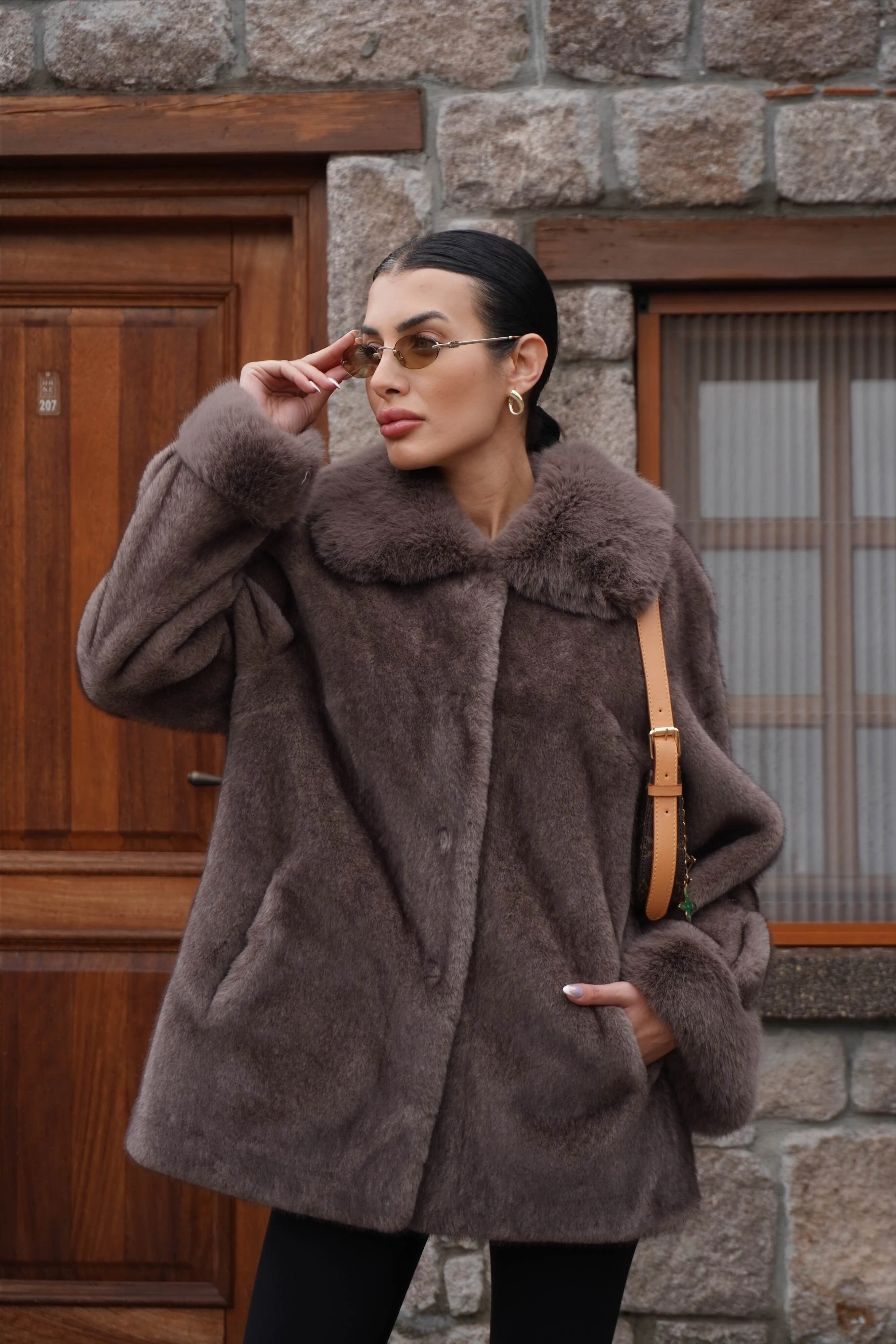 İthal Tasarım Vizon Ceket Kürk