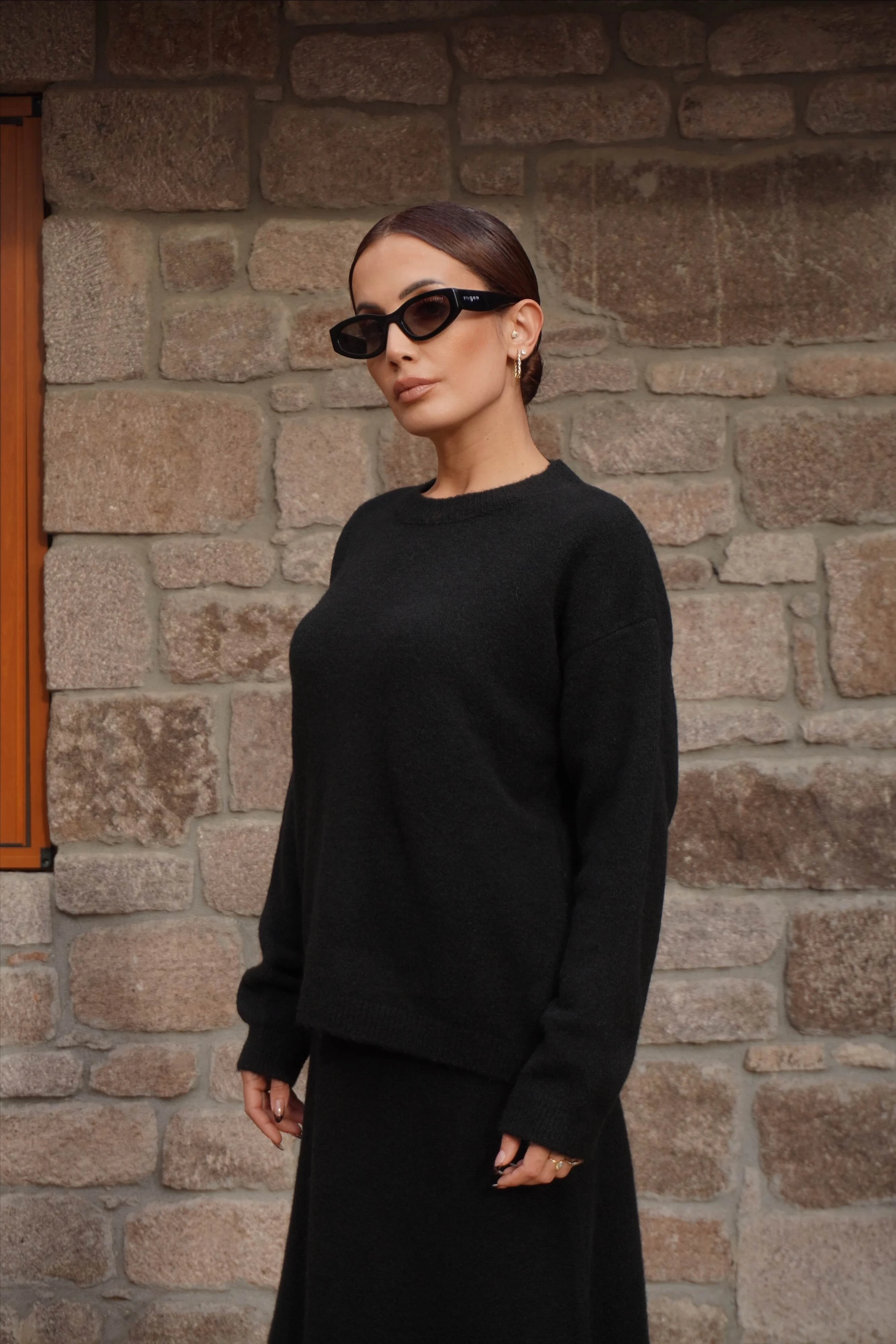 Premium Siyah Etek Kazak Triko Takım 