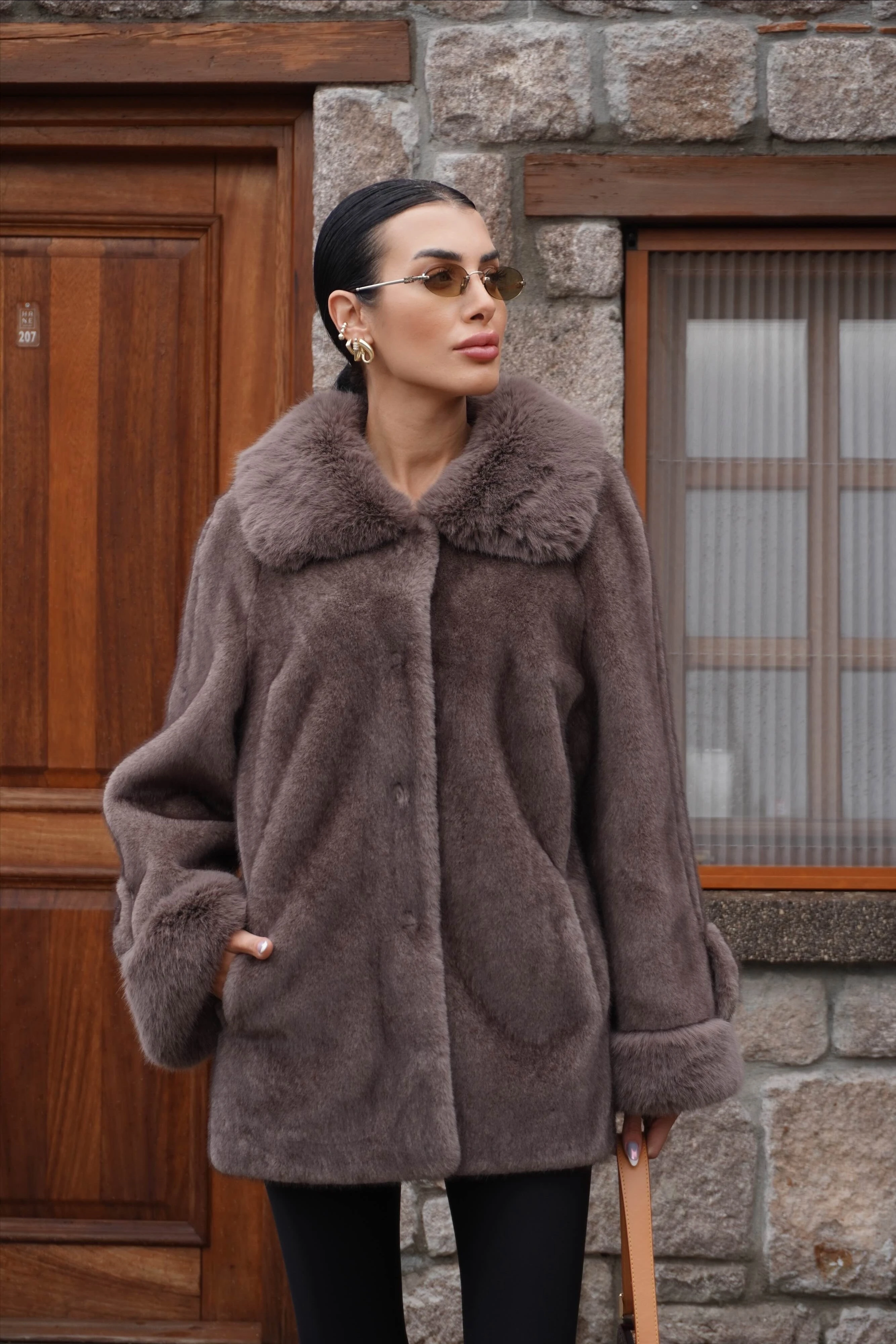 İthal Tasarım Vizon Ceket Kürk