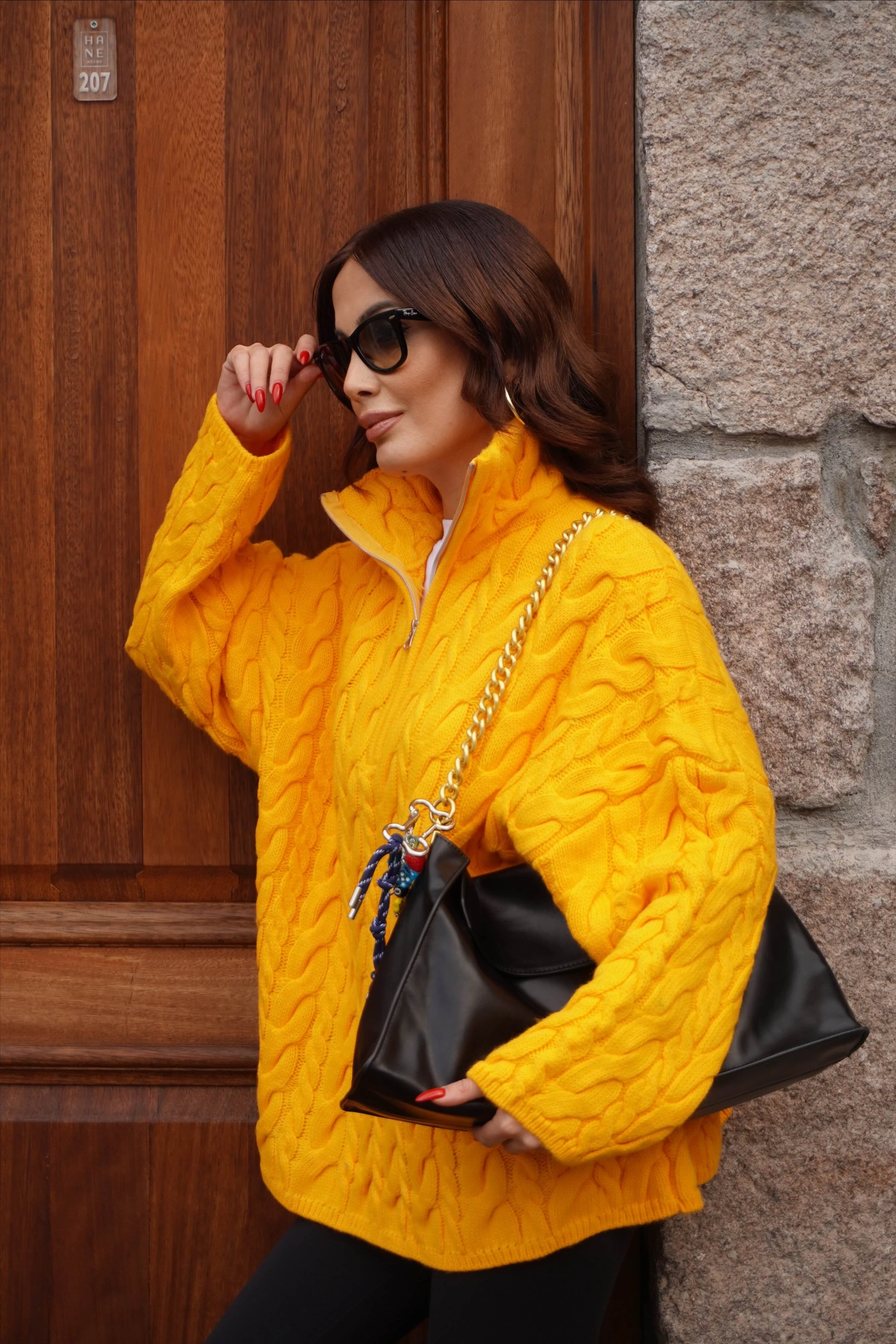 Saç Örgü Triko Kazak