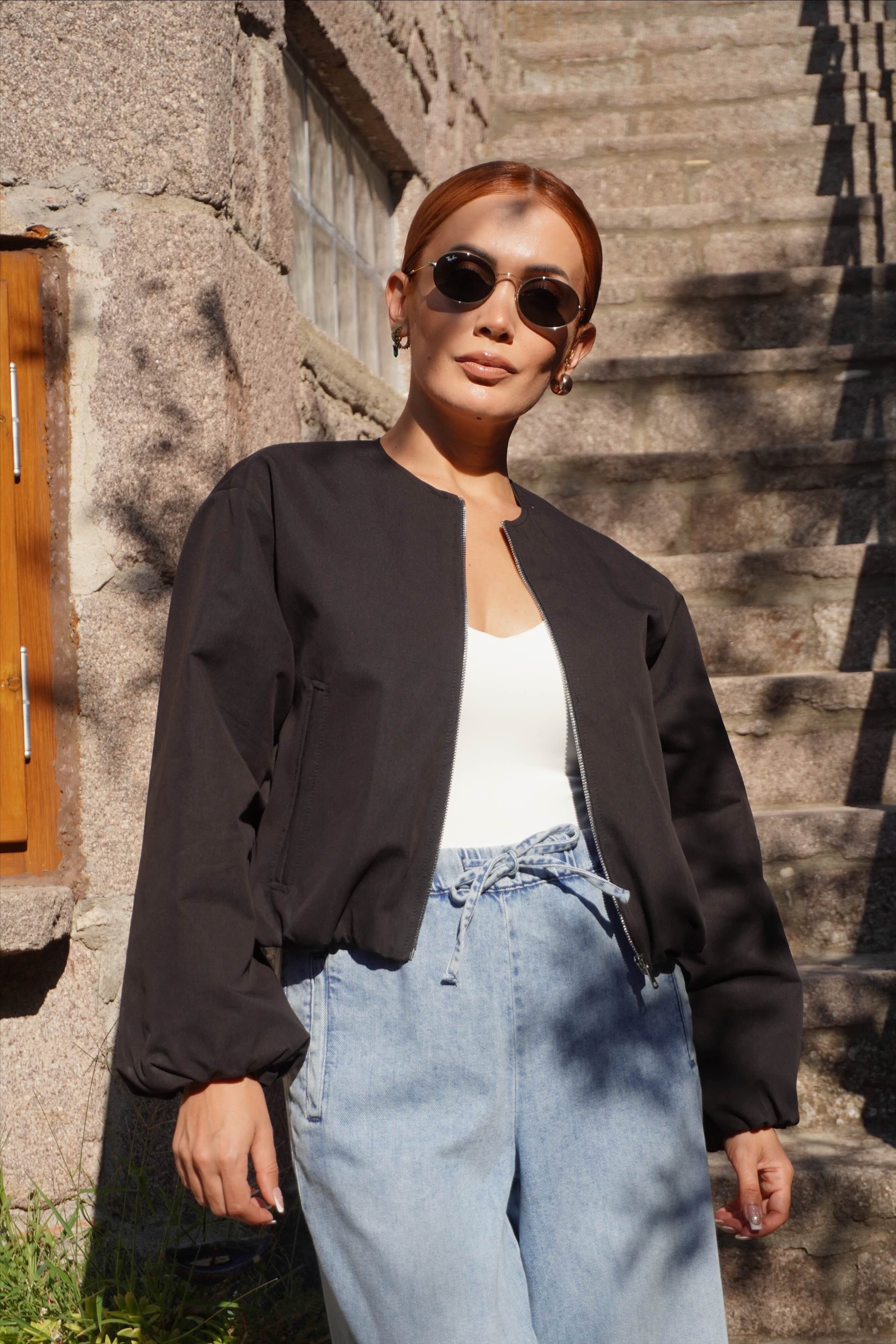 Siyah Basic Bomber Ceket 