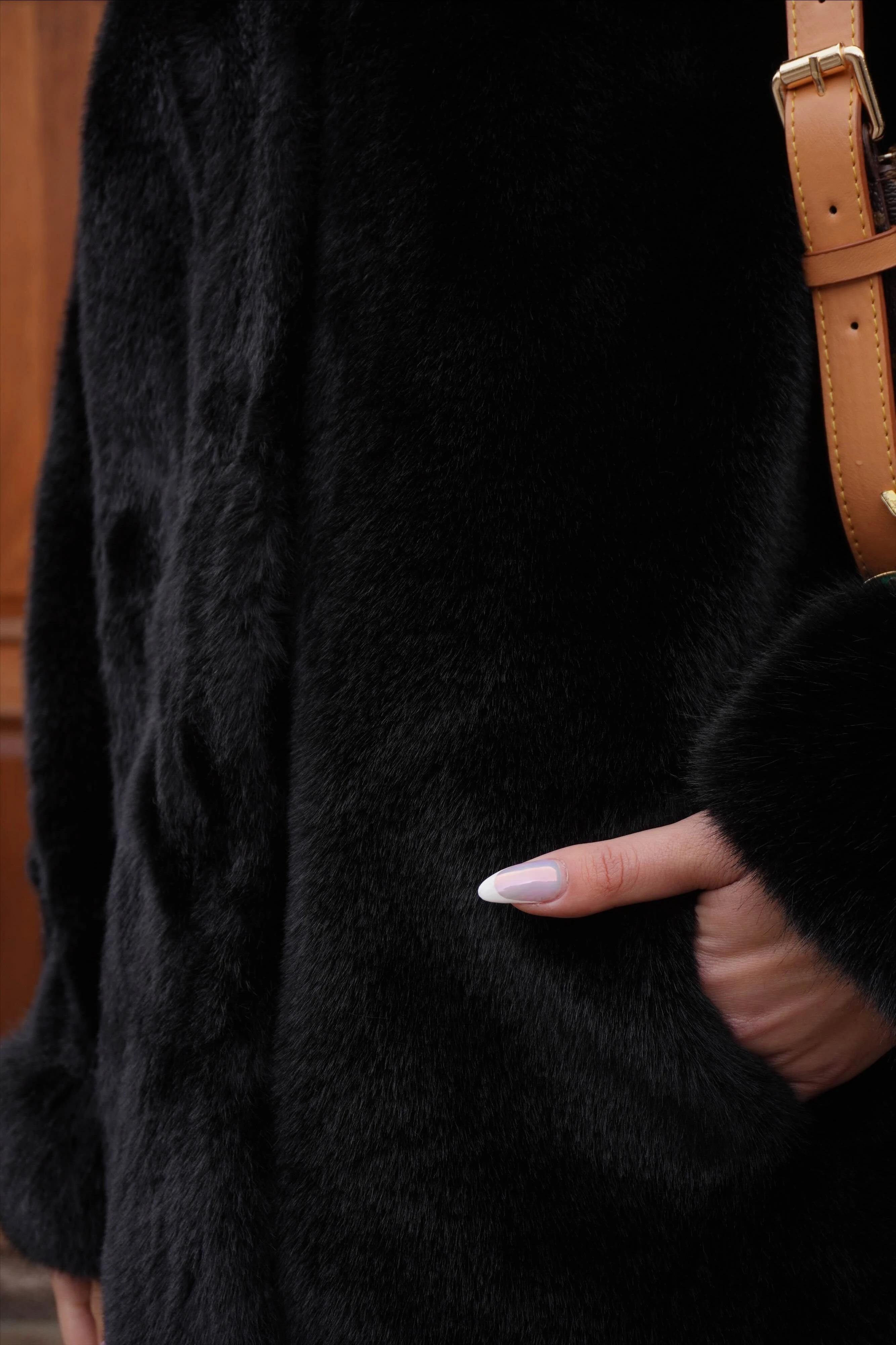 İthal Tasarım Siyah Ceket Kürk 