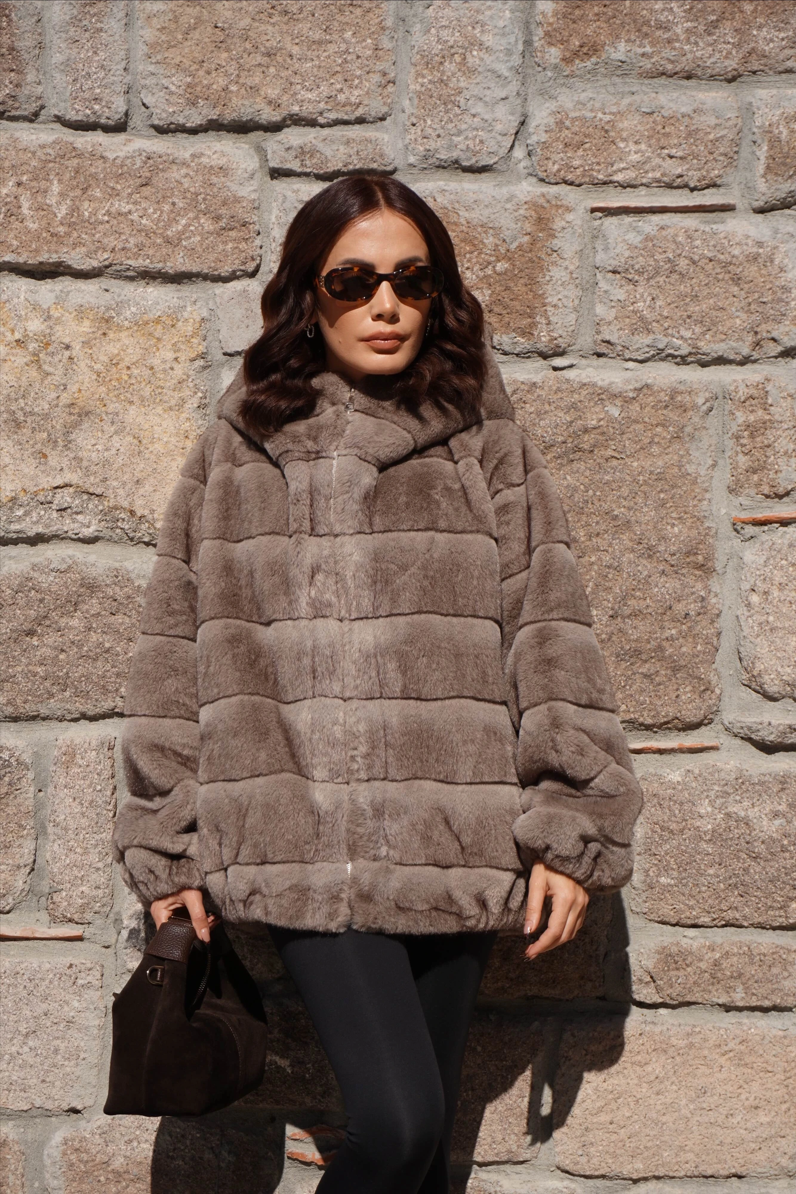 İthal Premium Oversize Vizon Kürk Mont