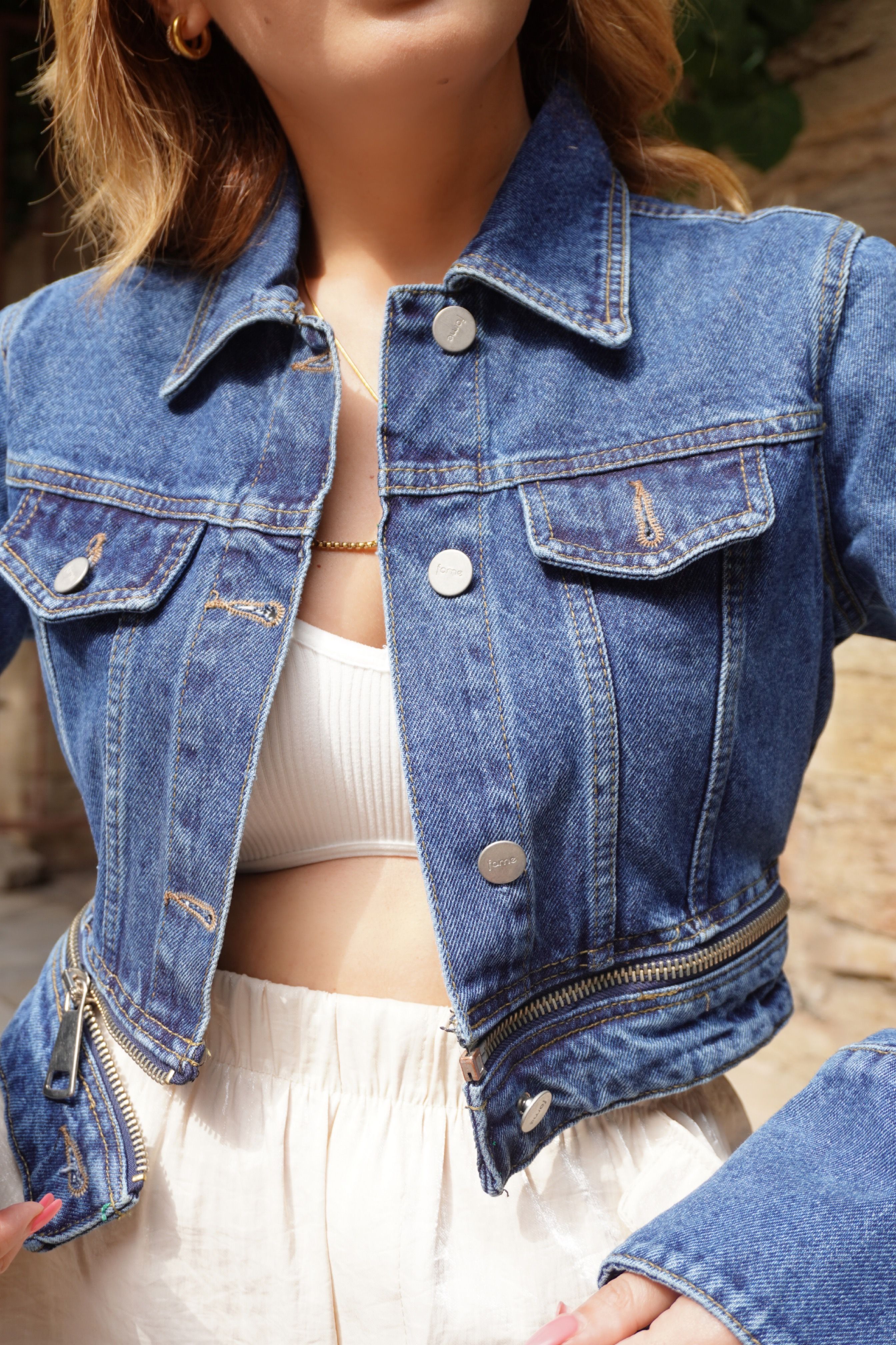 Crop Denim Ceket