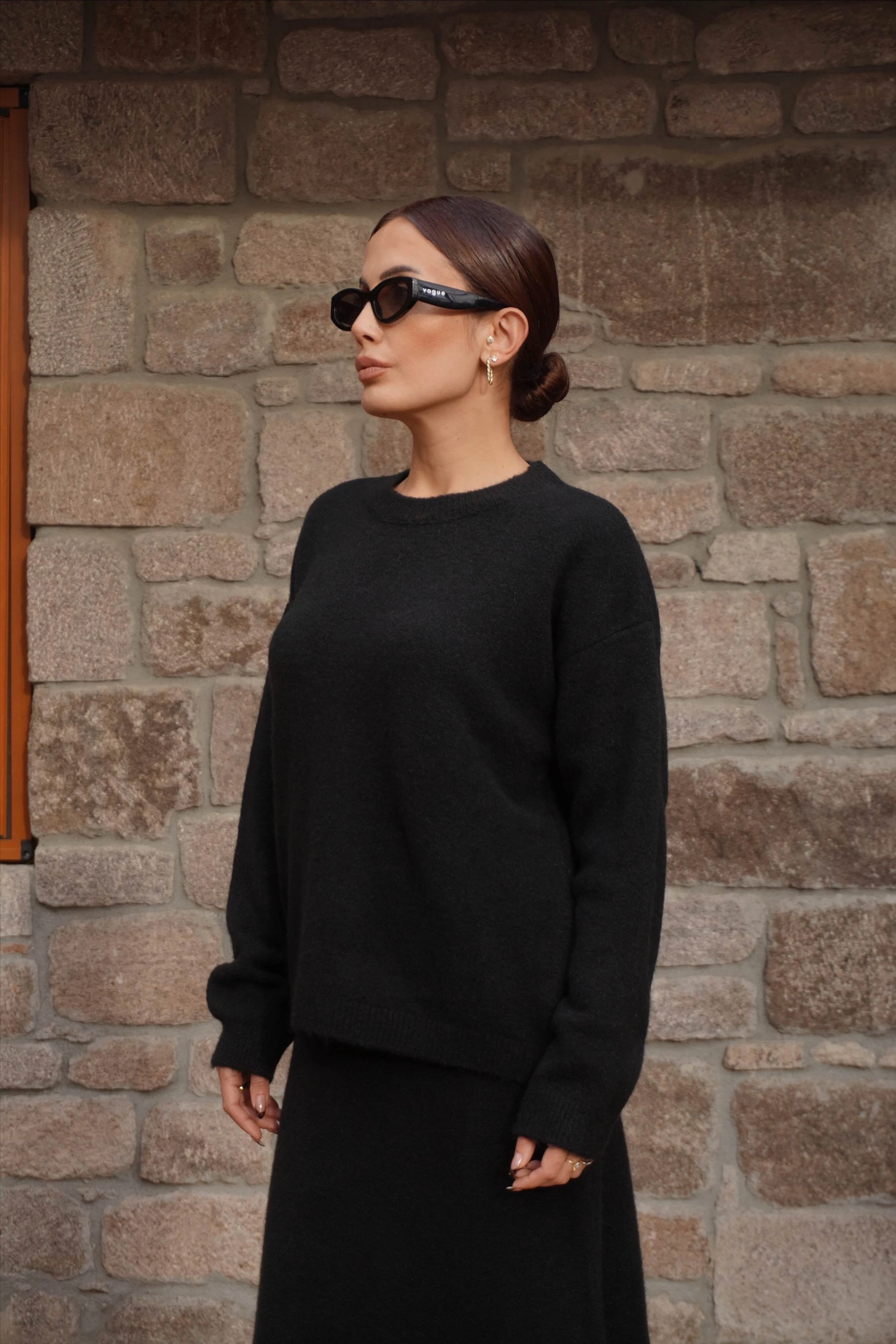 Premium Siyah Etek Kazak Triko Takım 