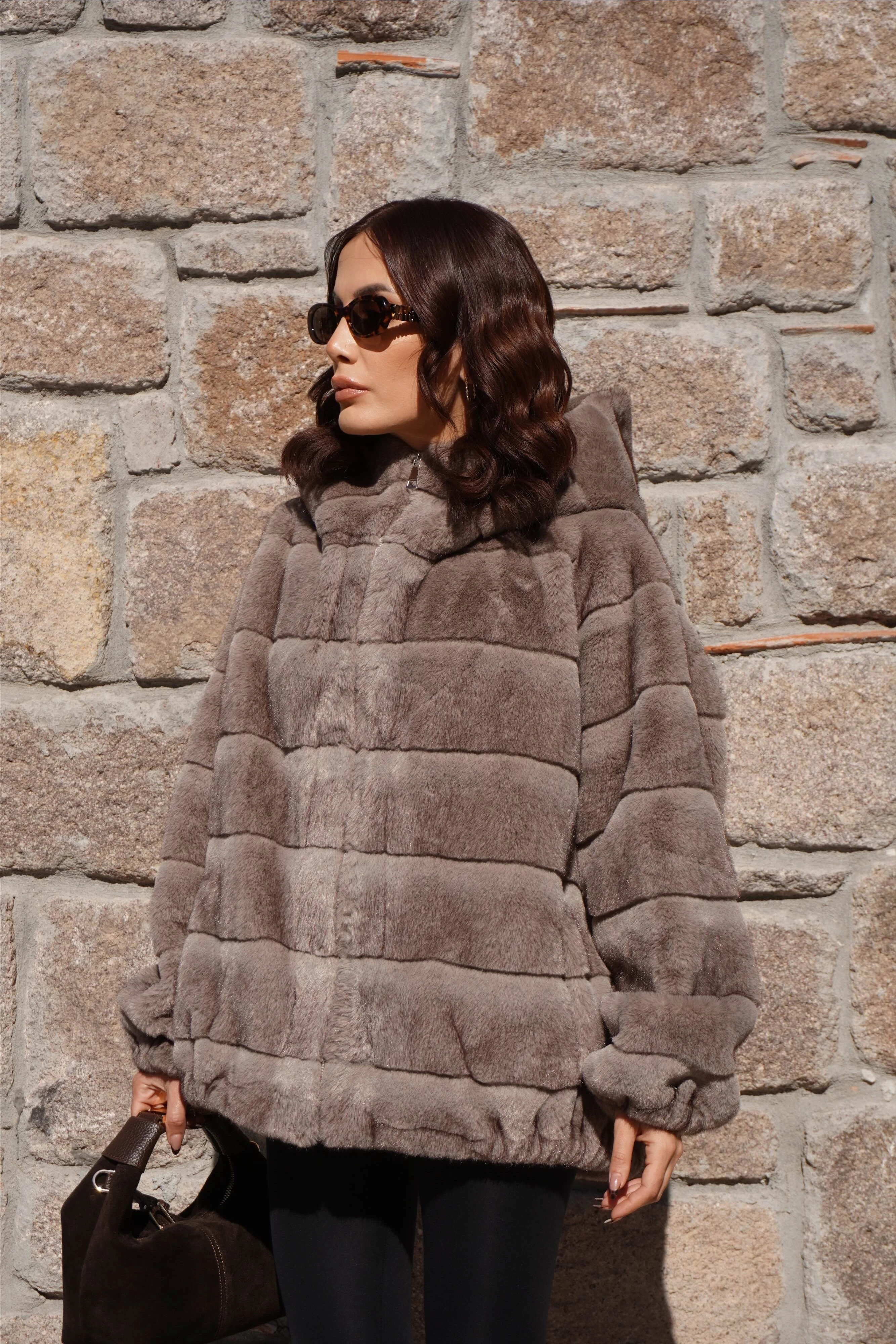 İthal Premium Oversize Vizon Kürk Mont