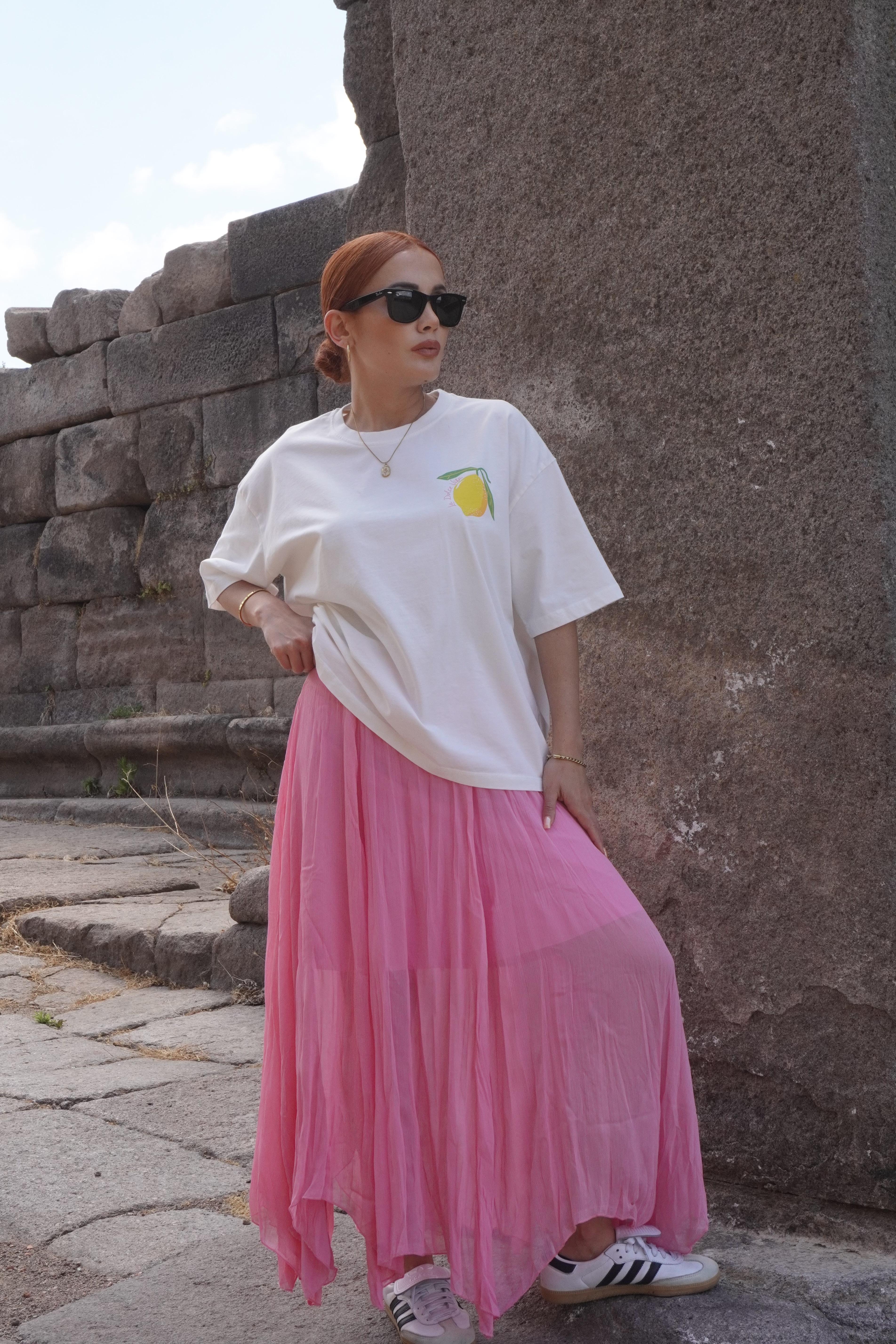 Limon Baskıkı Oversize Tişört