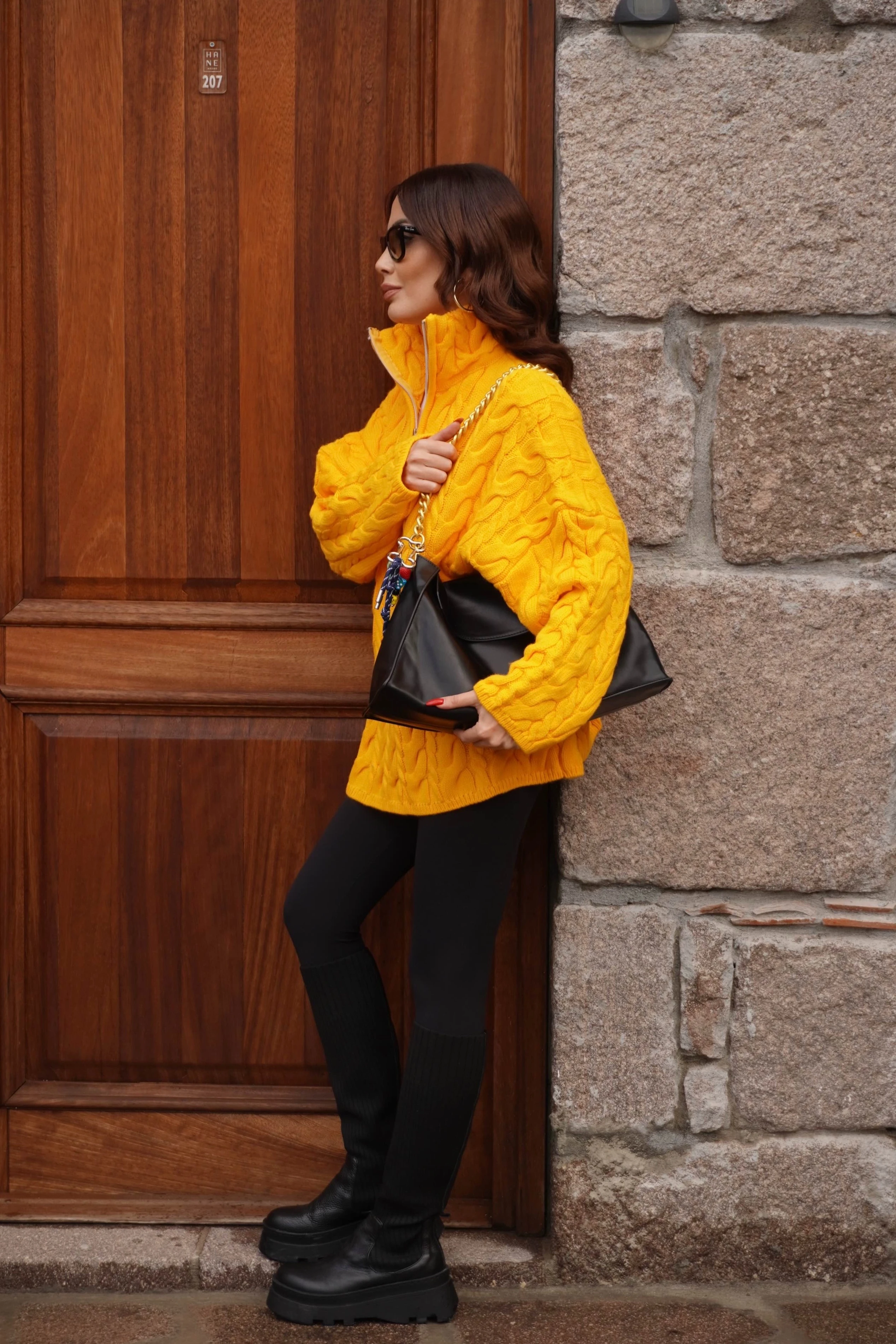 Saç Örgü Triko Kazak