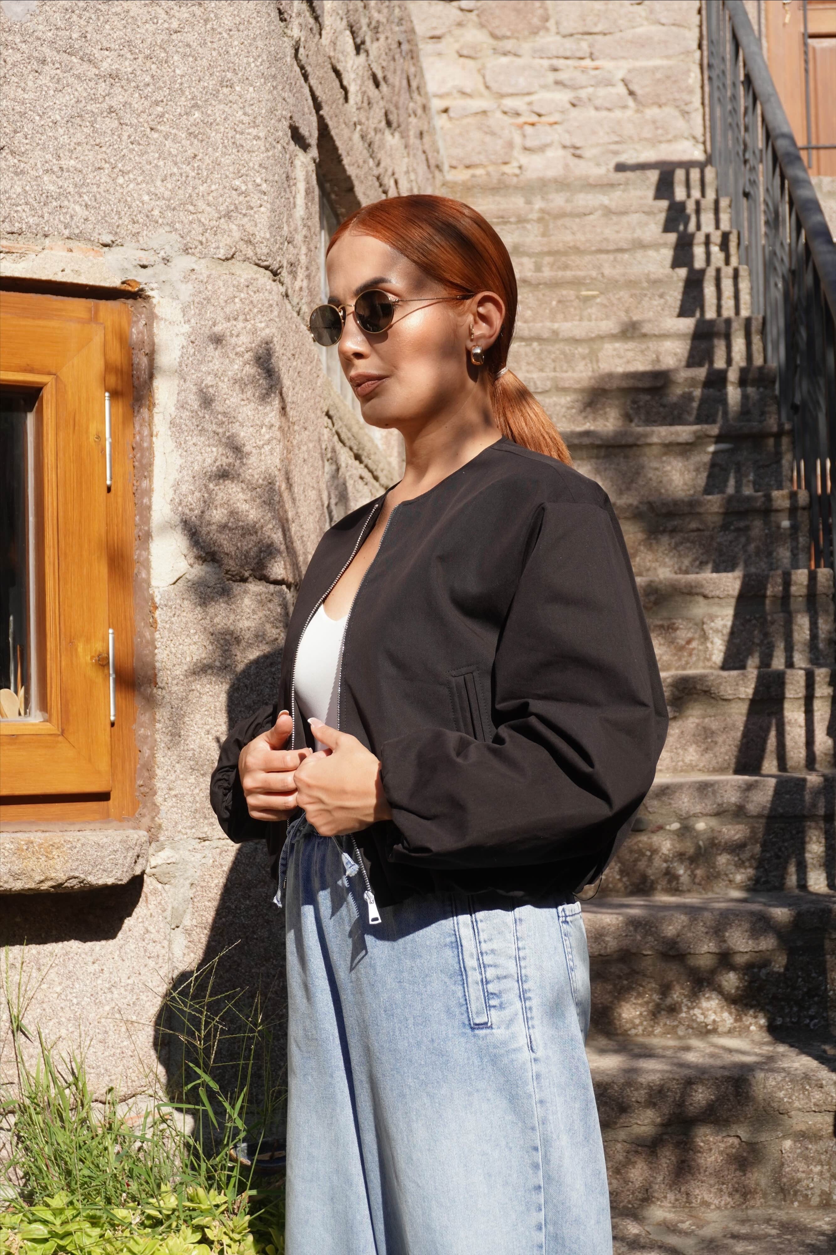 Siyah Basic Bomber Ceket 