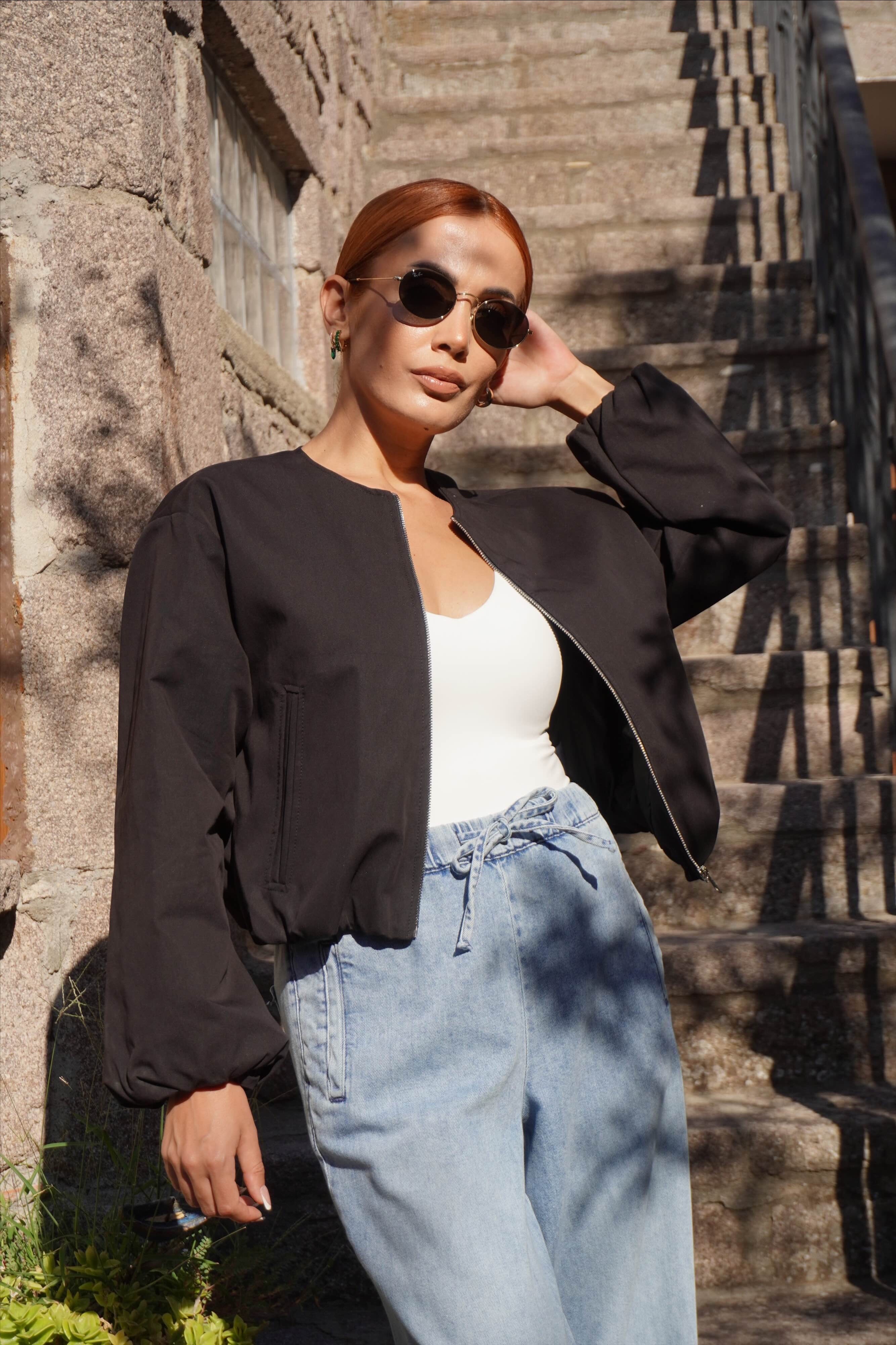 Siyah Basic Bomber Ceket 