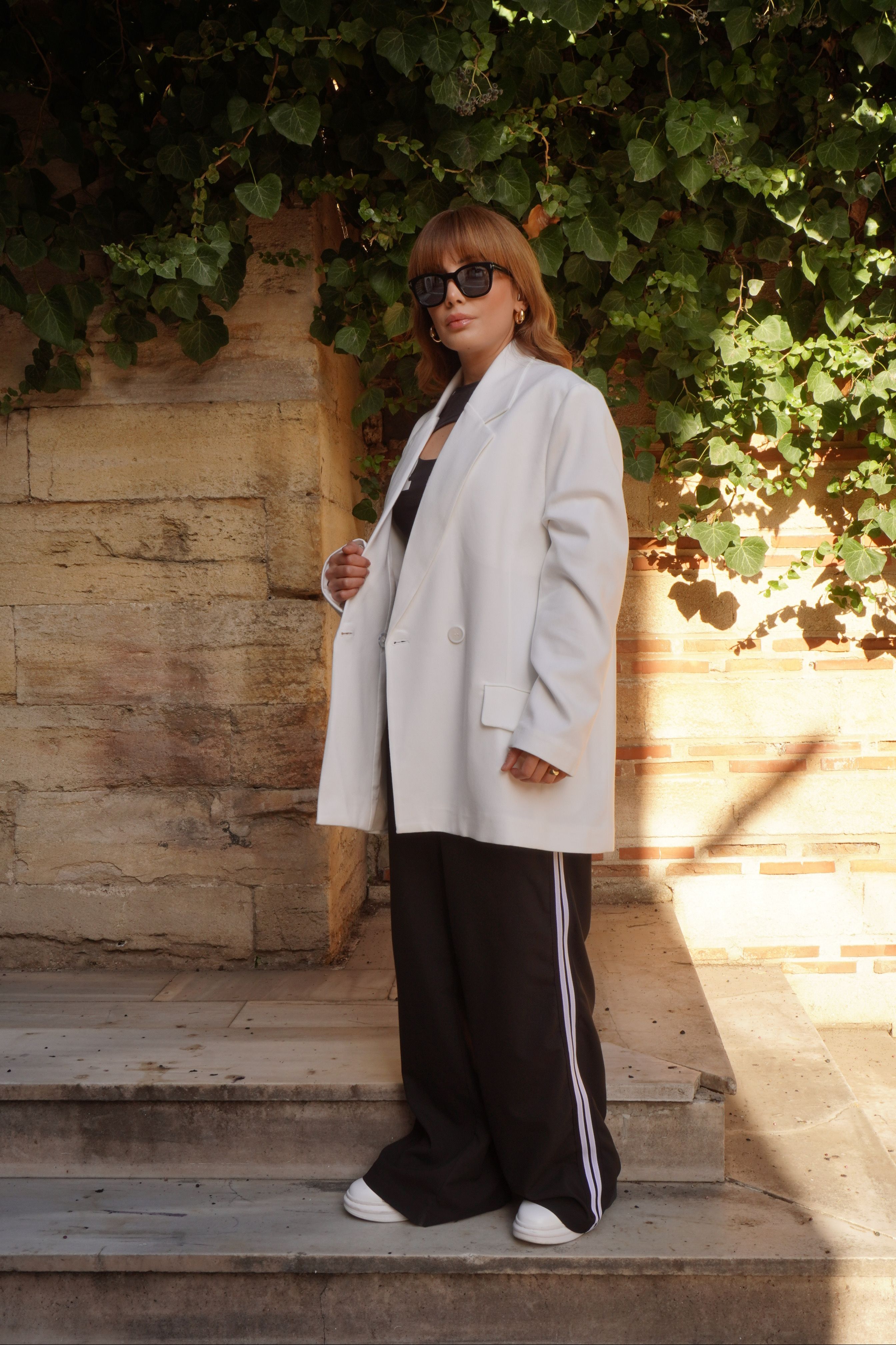 Beyaz Oversize Blazer Ceket