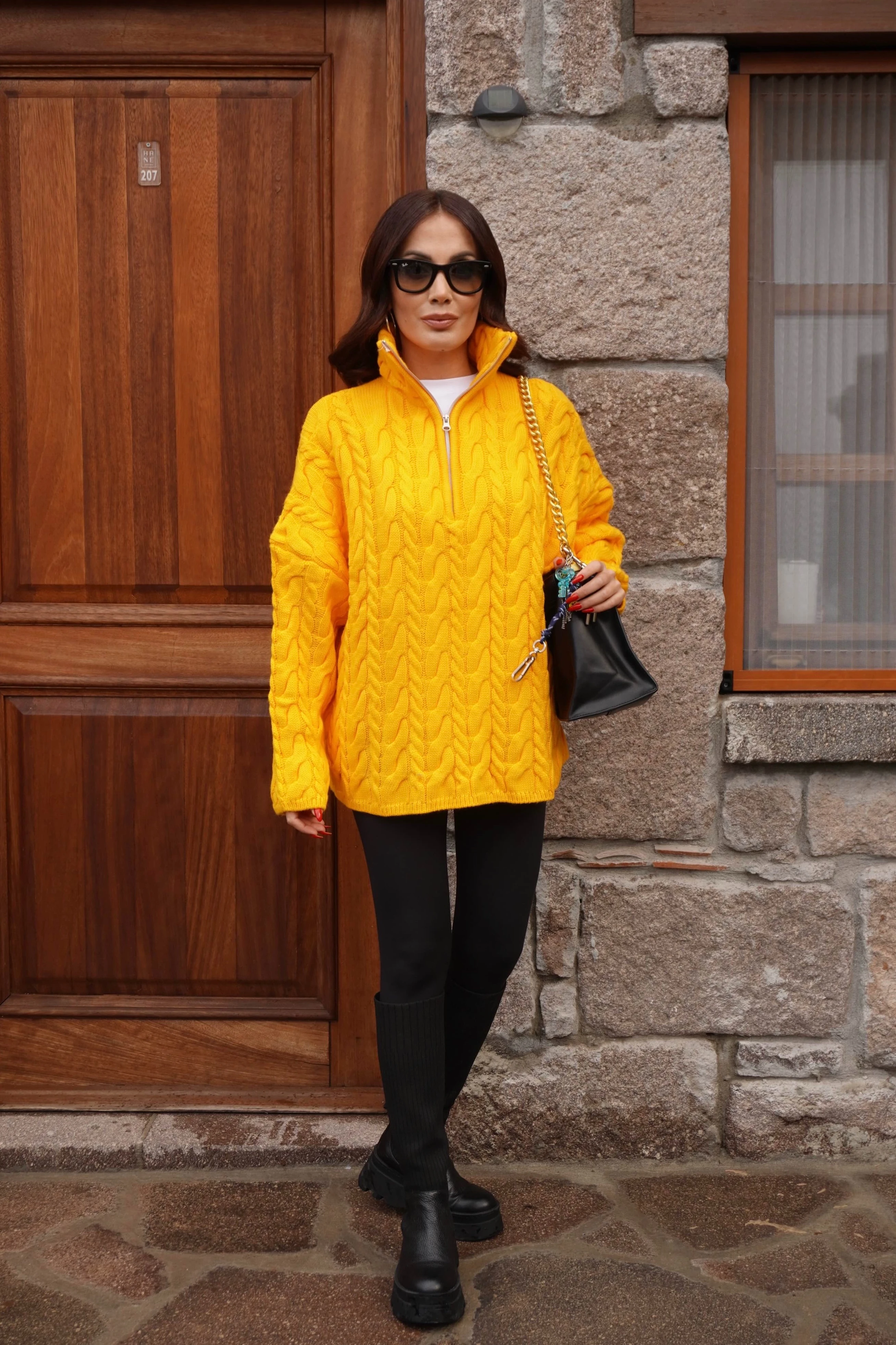 Saç Örgü Triko Kazak