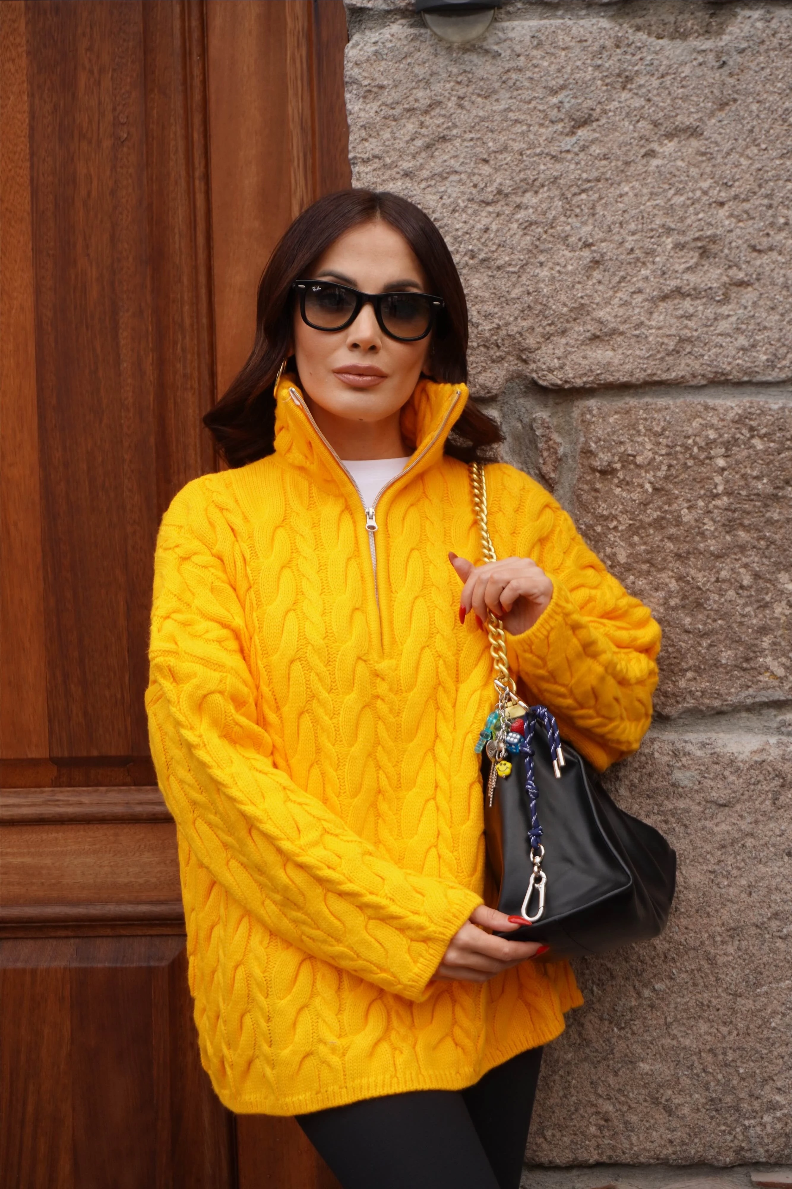 Saç Örgü Triko Kazak