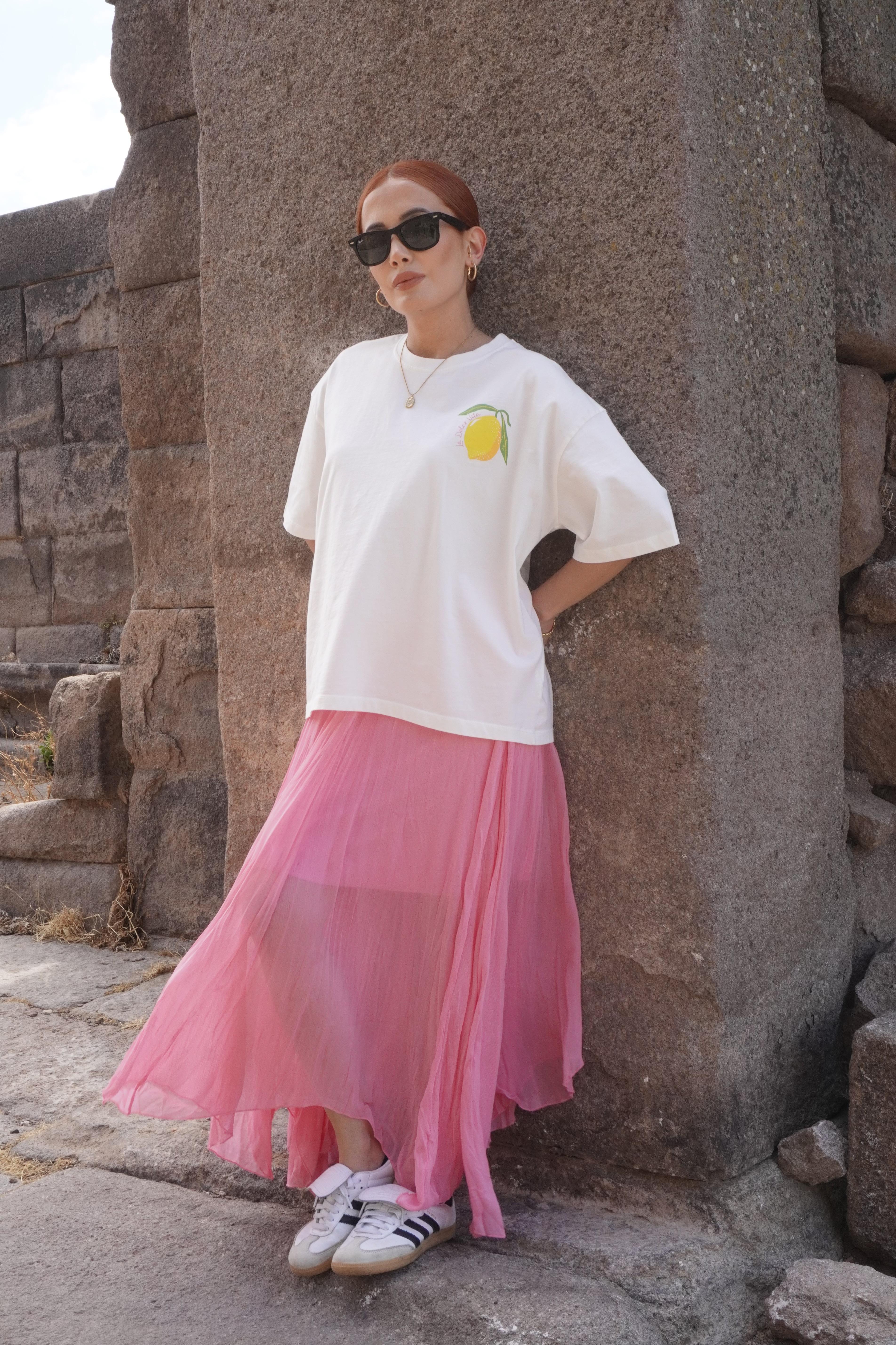 Limon Baskıkı Oversize Tişört