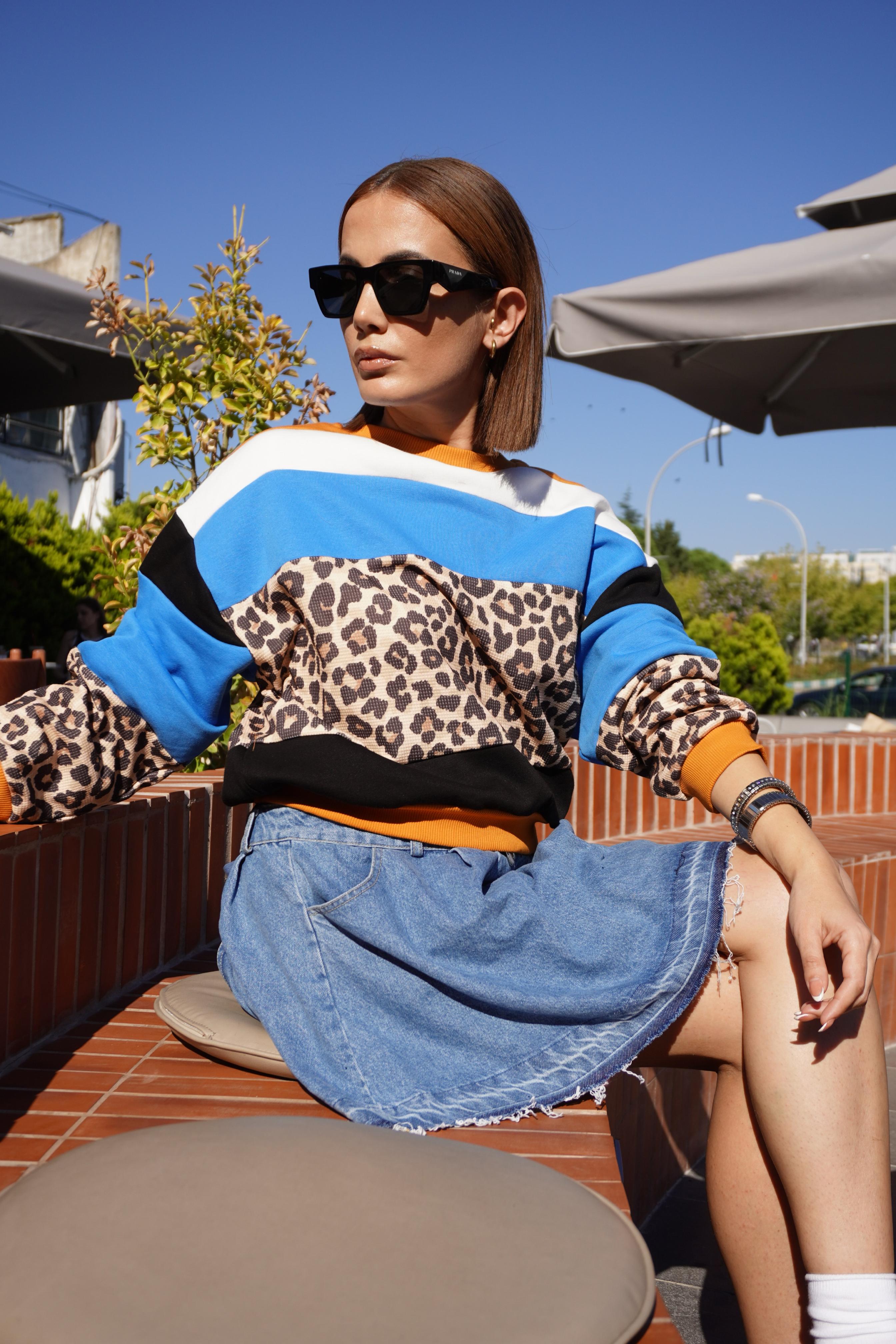 Leopar Desen Sweatshirt