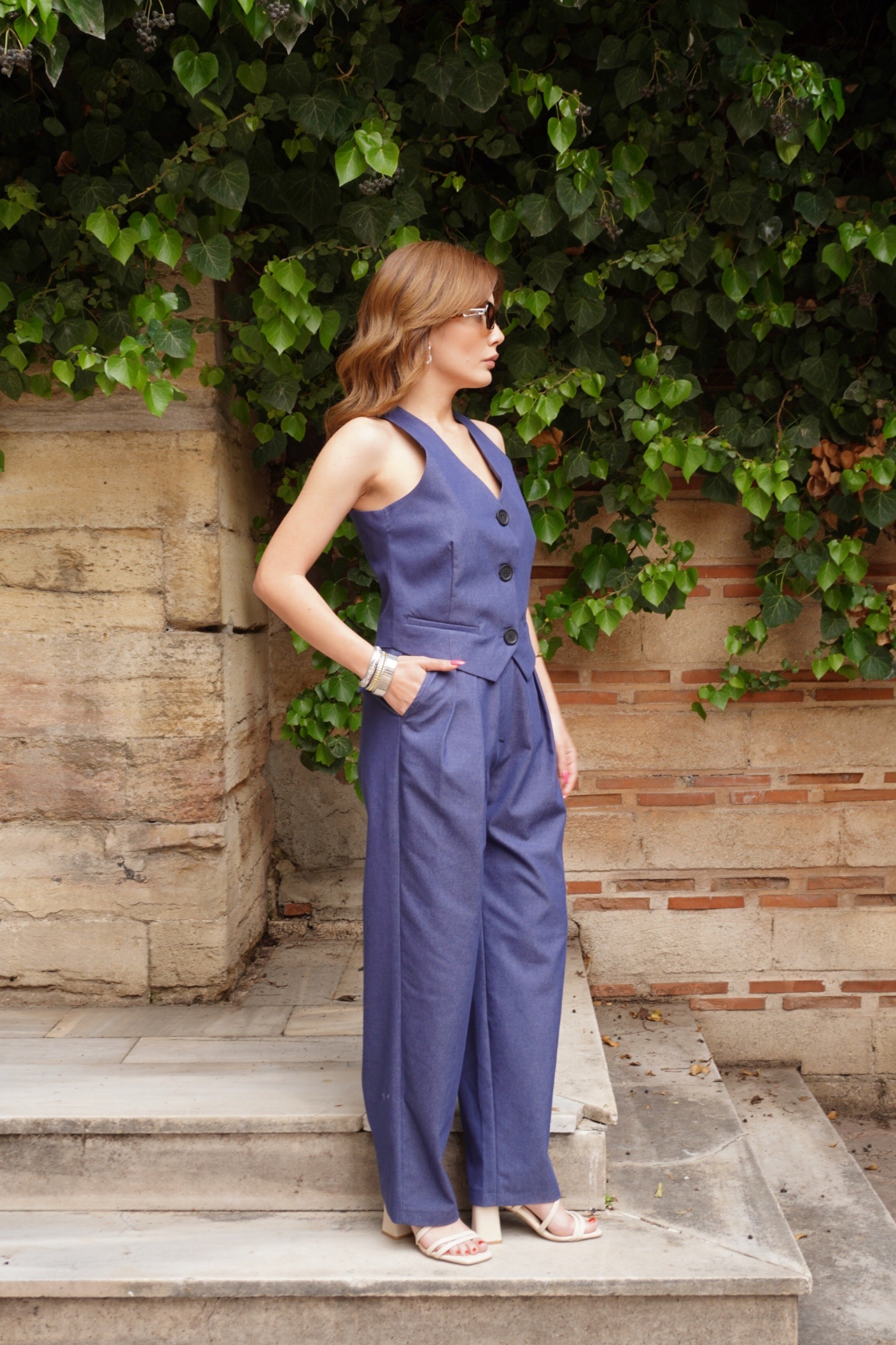 Premium Lacivert Yelek Pantolon Takım