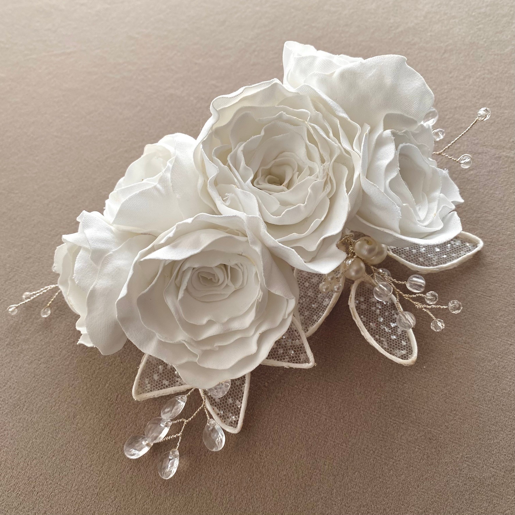 ROSA | Çiçekli Kumaş Gelin Tokası