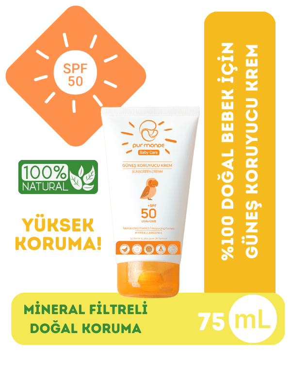 Doğal Mineral Filtreli Bebek Güneş Kremi 75 ML 50 SPF