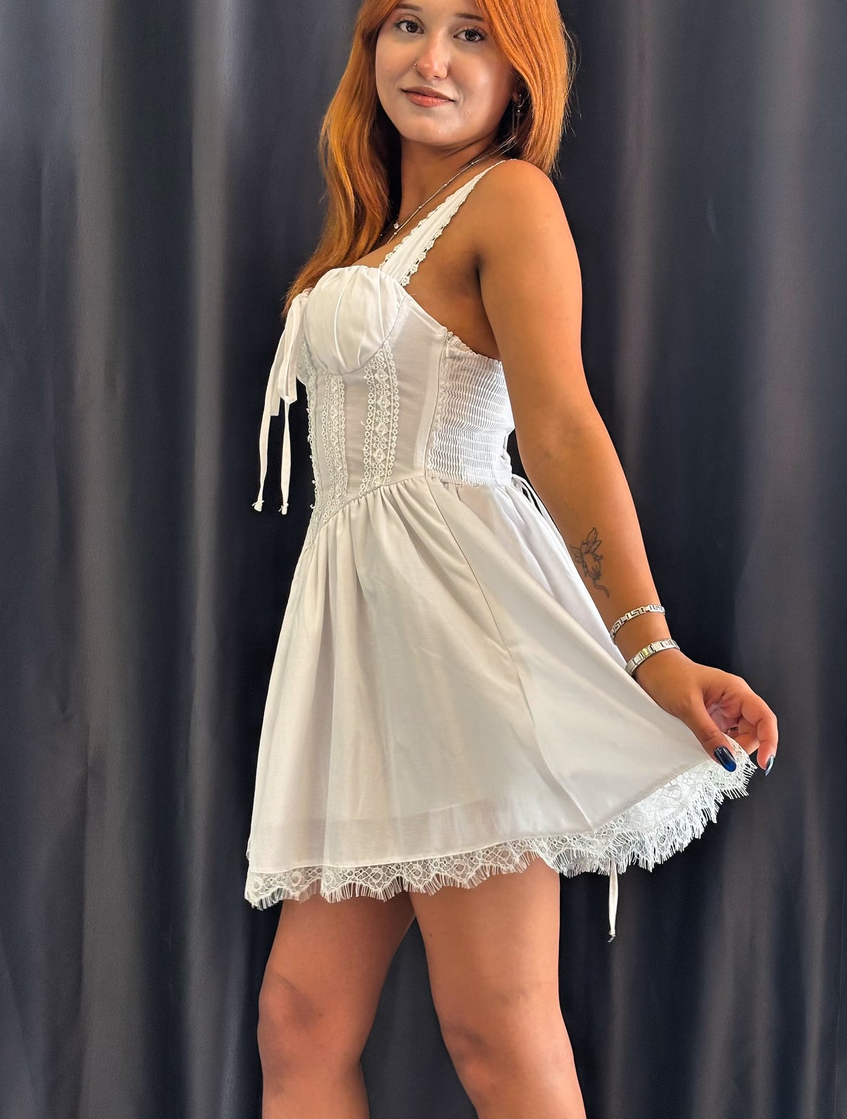 Beyaz Mini elbise