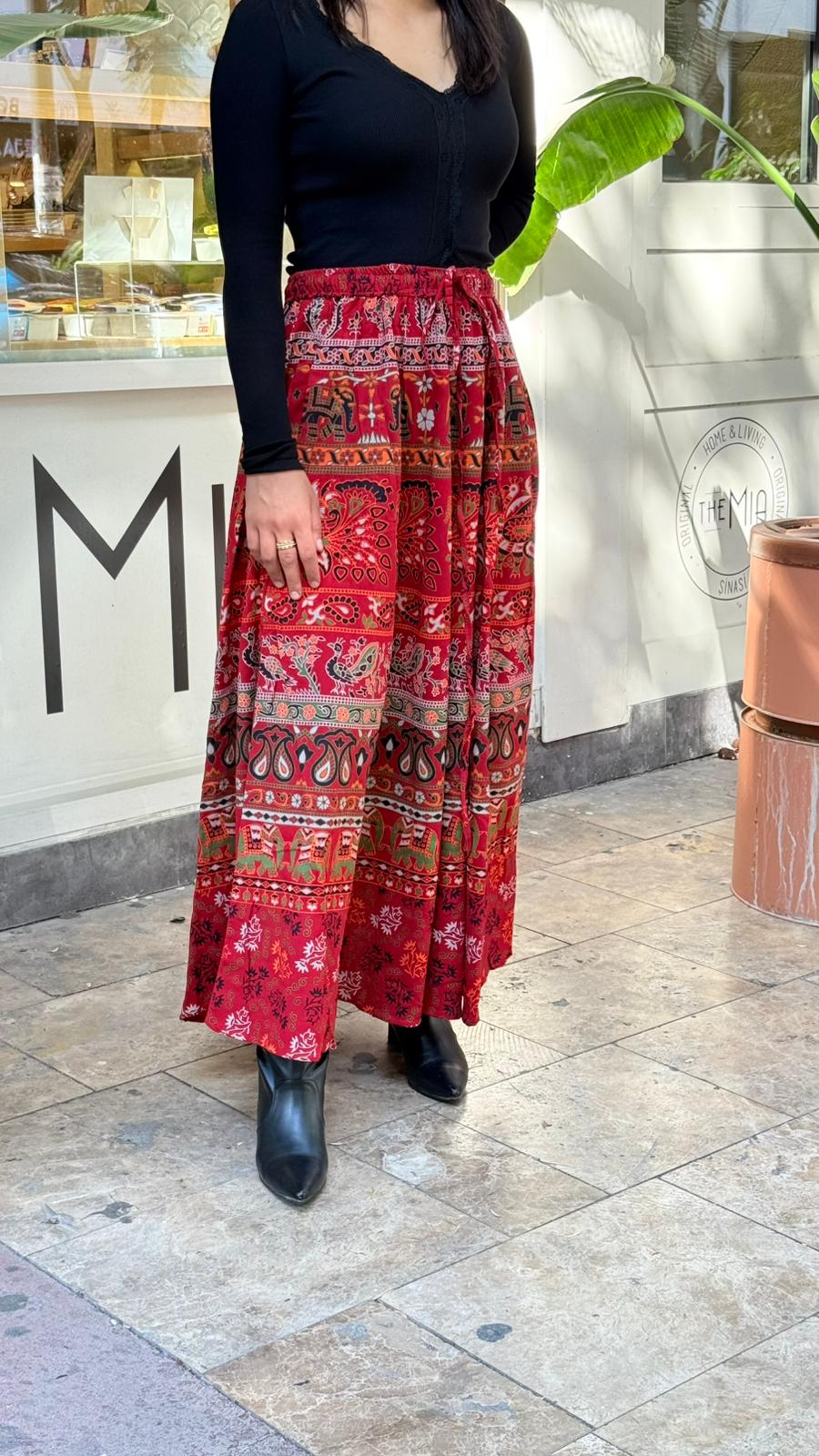 Otantik Desenli Etek