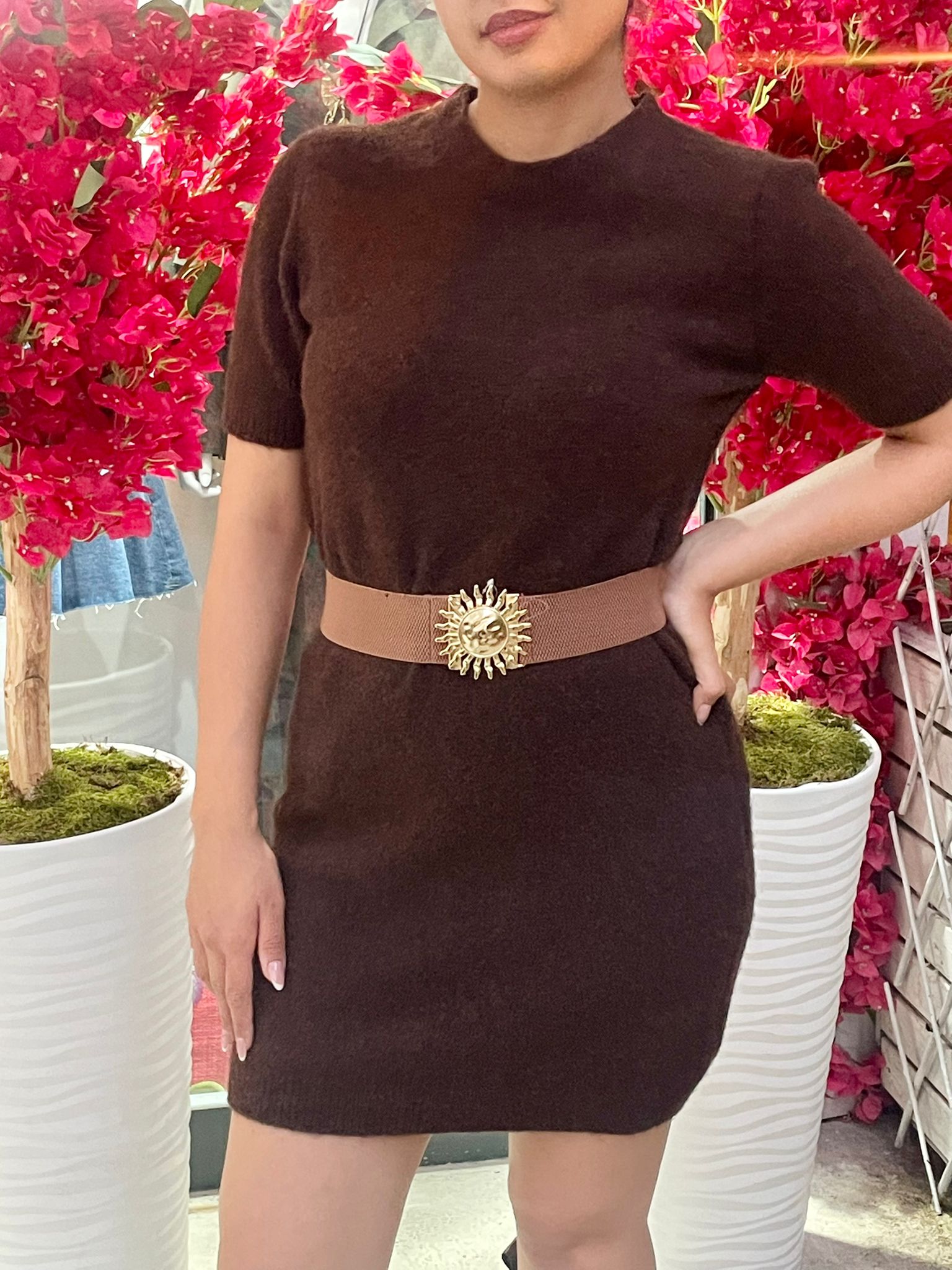 Dilvin Kısa Kollu Triko Elbise