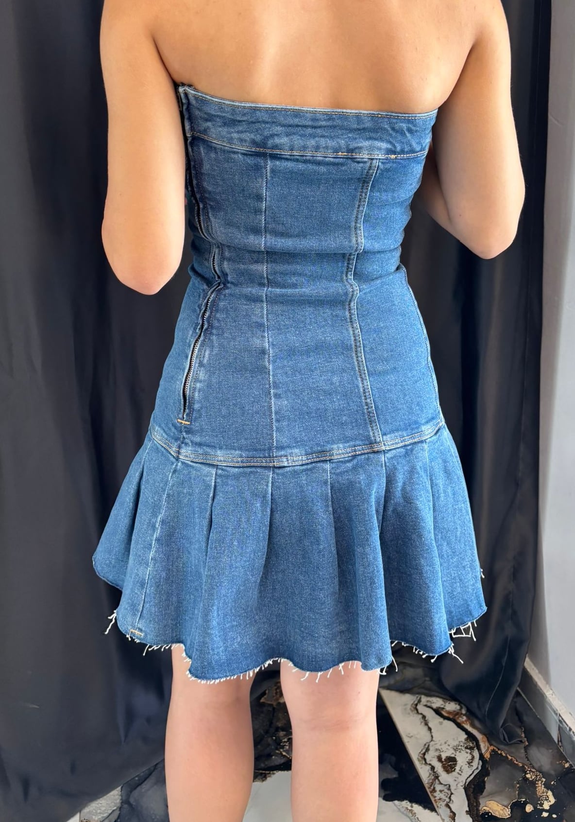 Straplez Jean Elbise