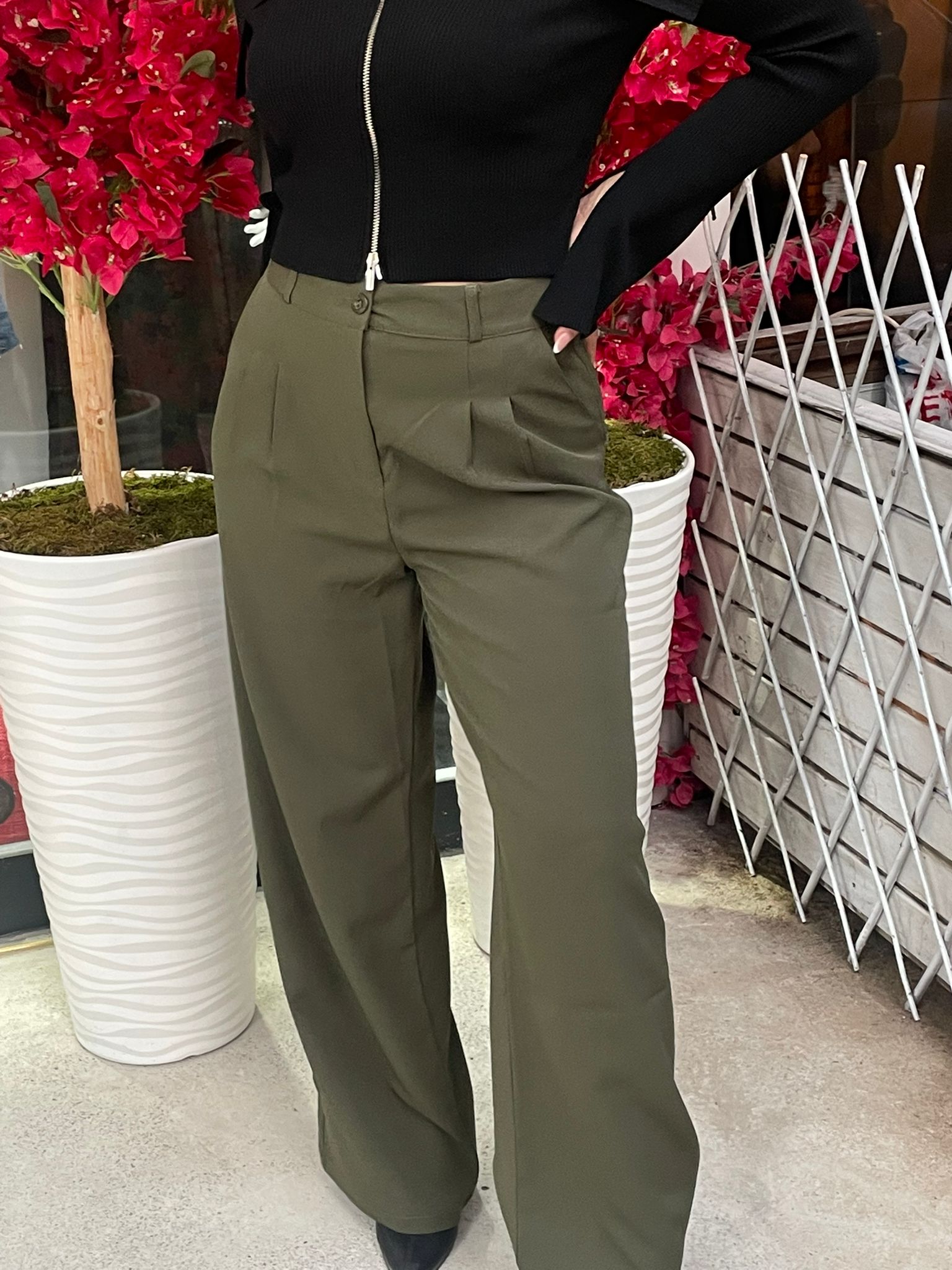 Yeşil Palazzo Pantalon 