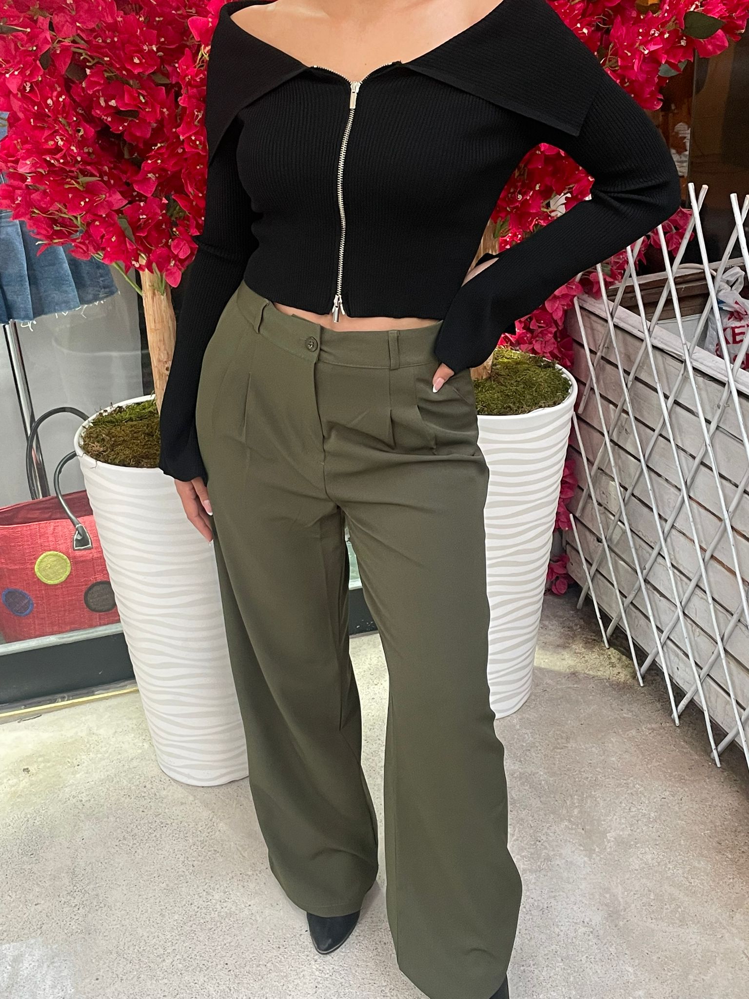 Yeşil Palazzo Pantalon 