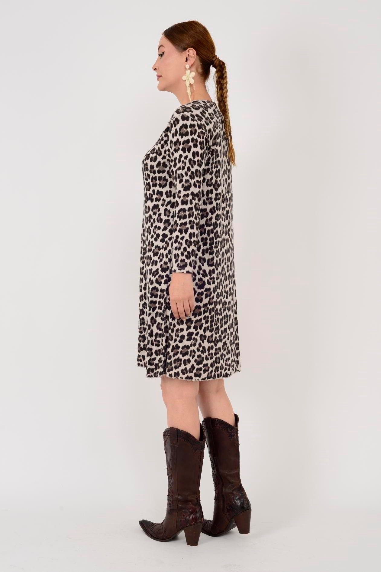 LEOPAR DESEN ELBİSE
