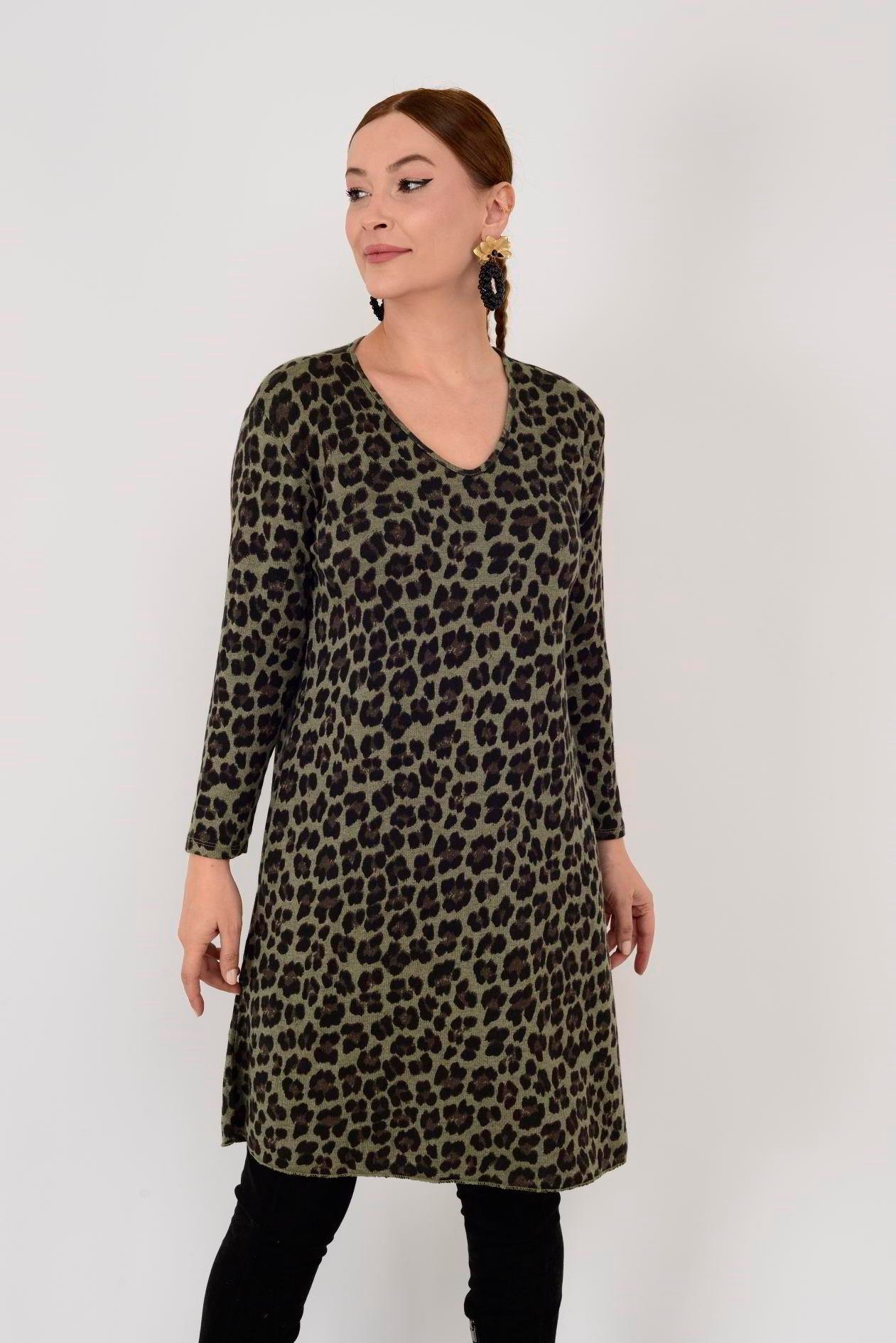 LEOPAR DESEN ELBİSE
